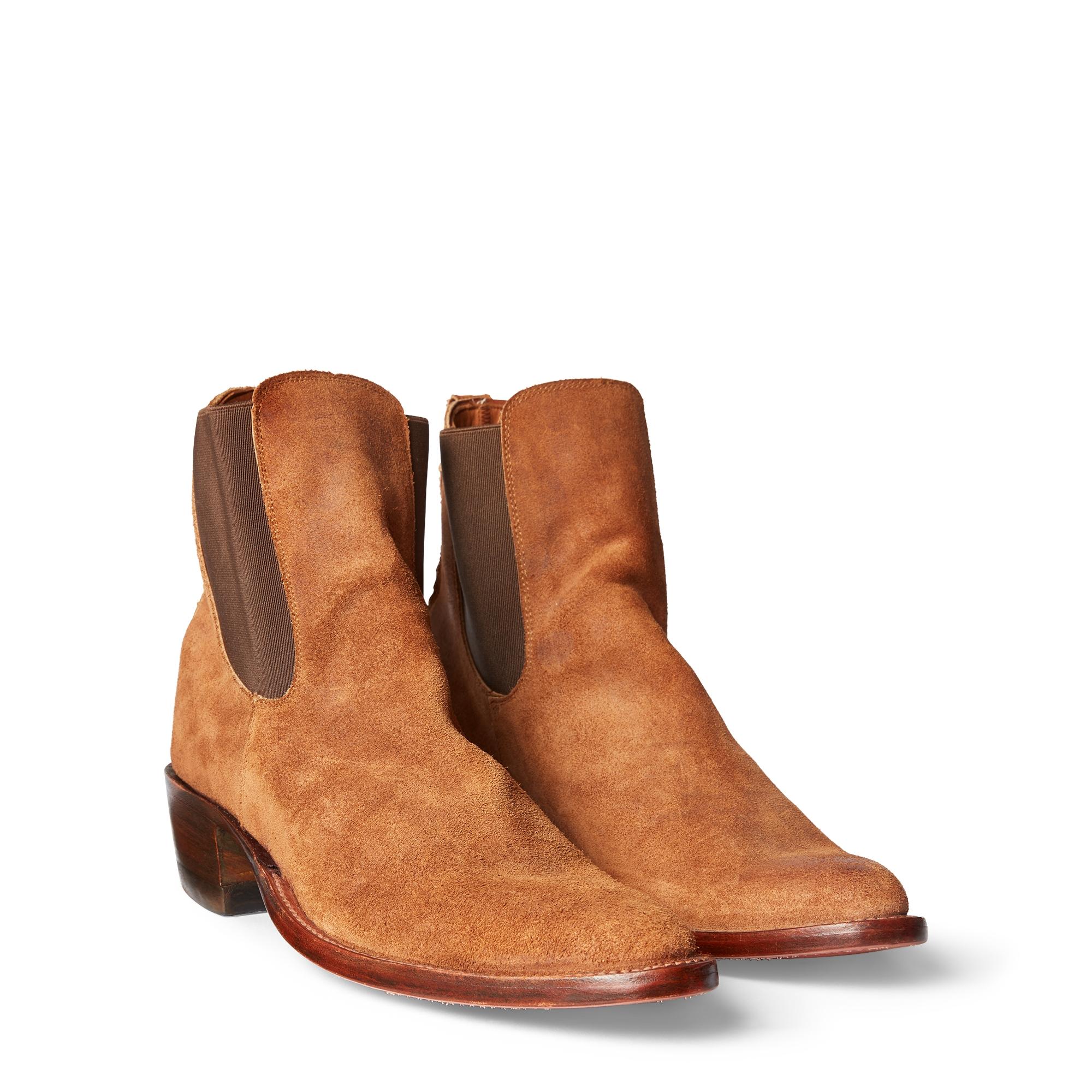 RRL Plainview Suede Chelsea Boot in Brown for Men Lyst
