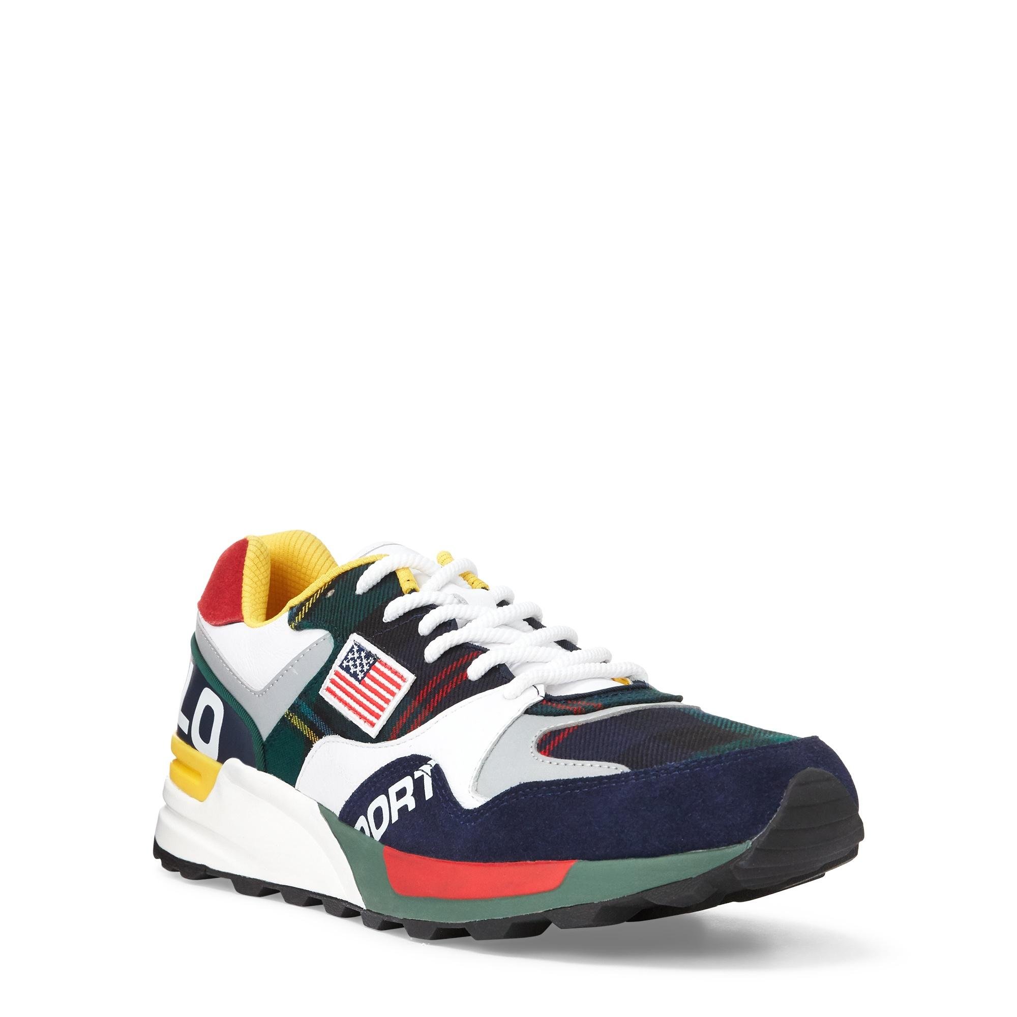 Polo Ralph Lauren Trackster 100 Wool Sneaker in Navy/Red/Yellow (Blue) for  Men | Lyst