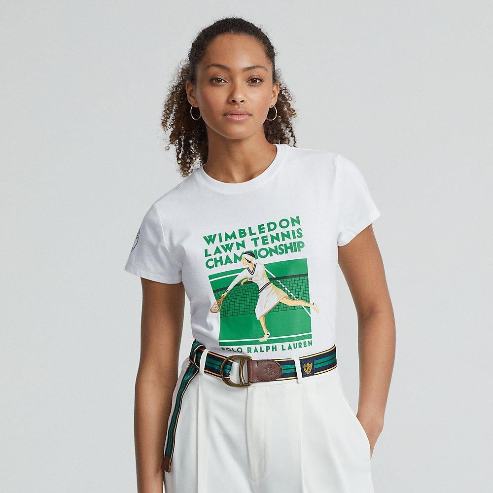Ralph Lauren Wimbledon Graphic Jersey Tee in Green