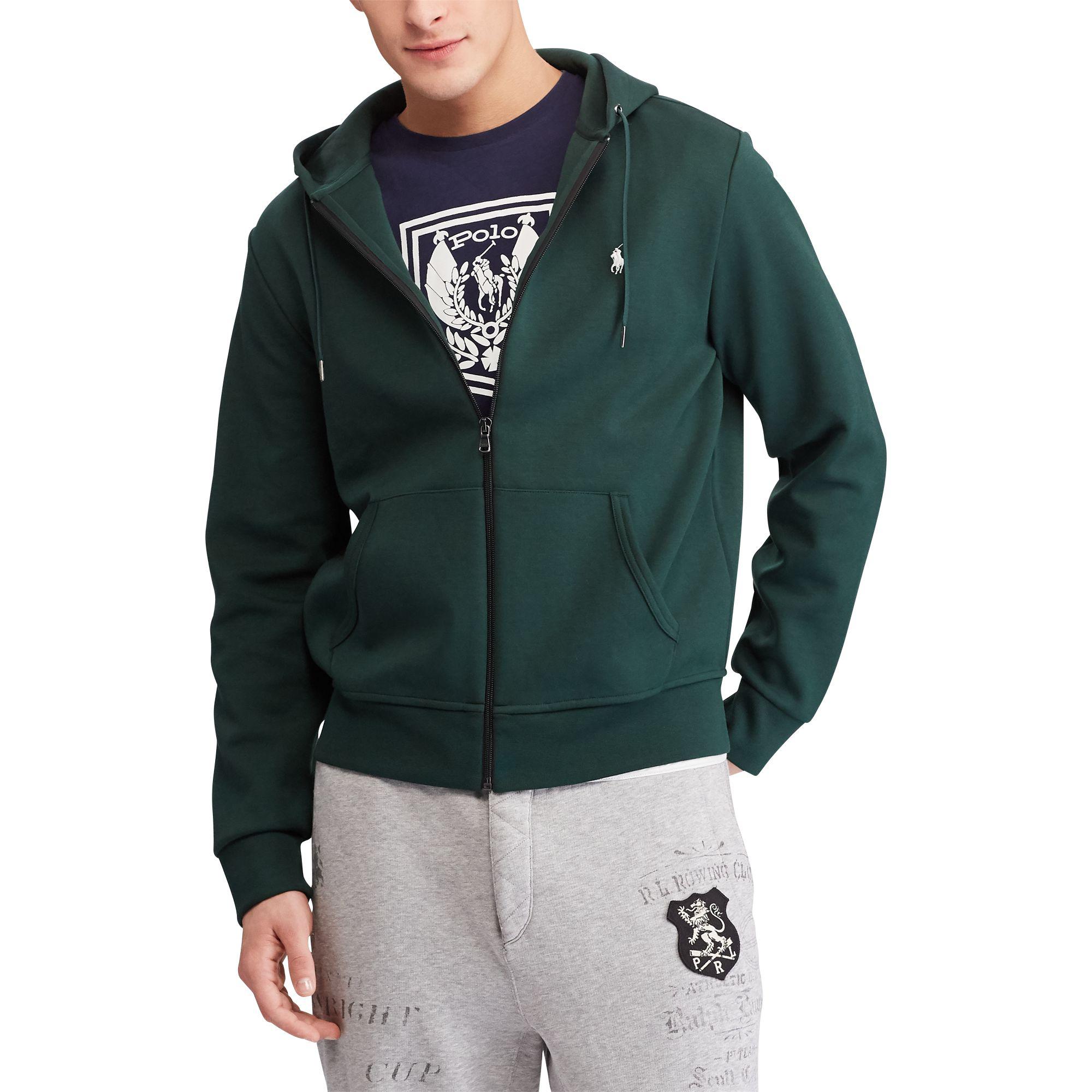 double knit full zip hoodie polo