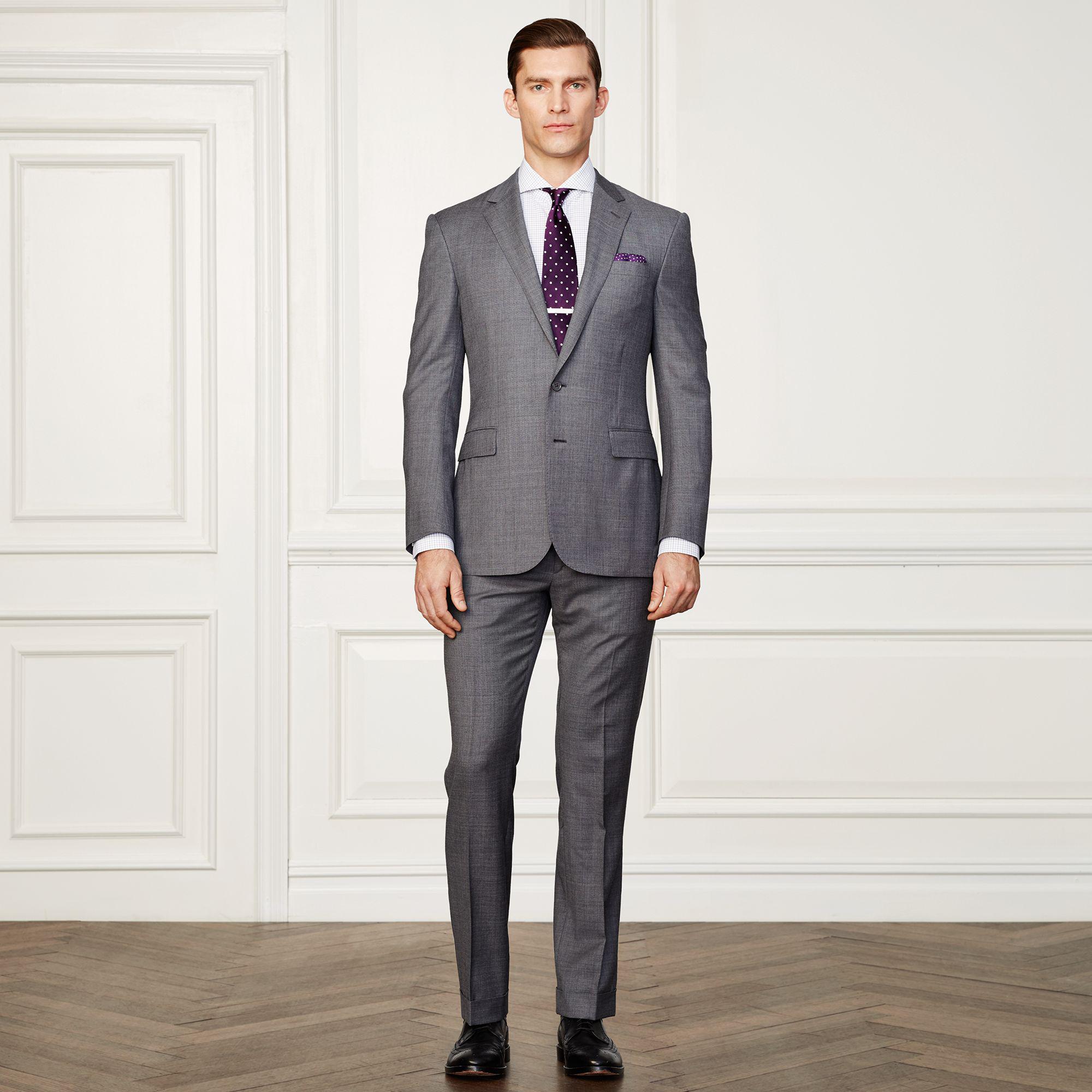 Ralph Lauren Purple Label Wool Sharkskin Suit in Gray for Men | Lyst