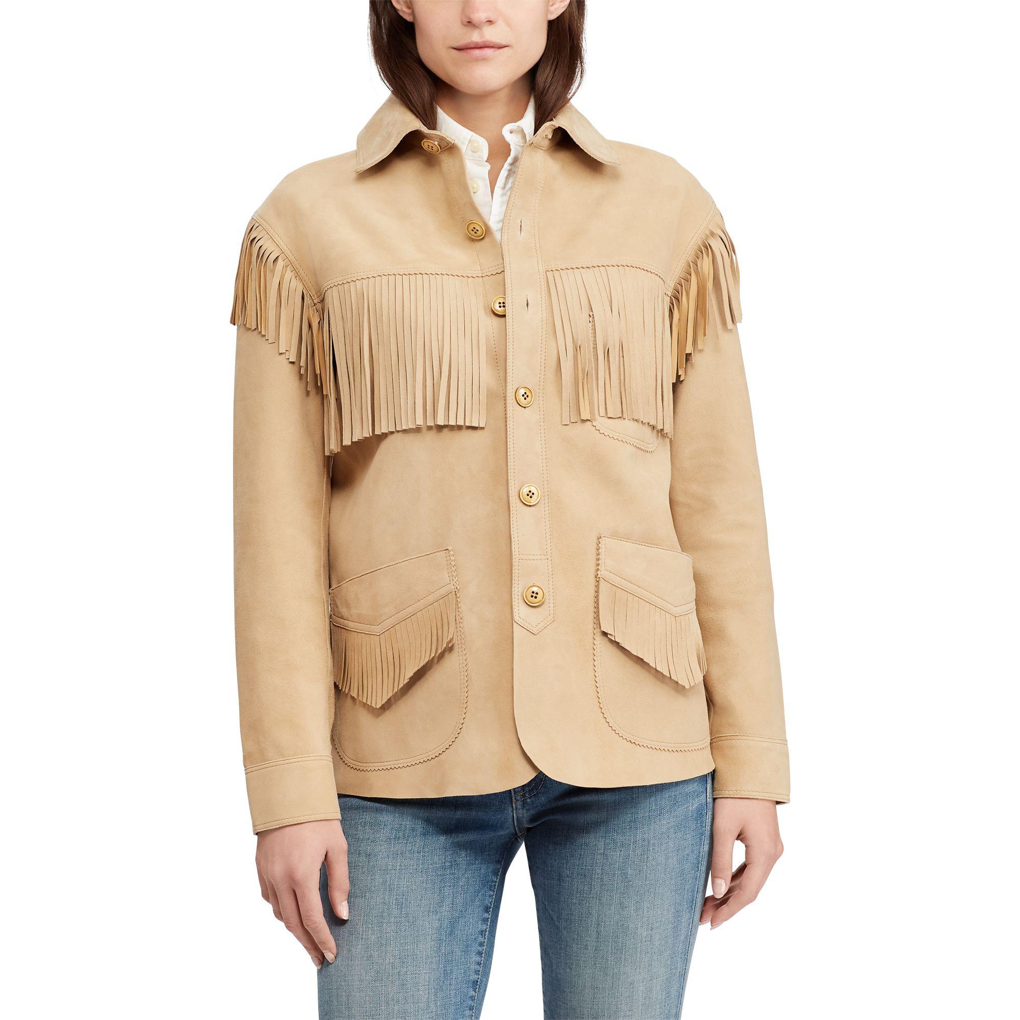 ralph lauren suede fringe jacket