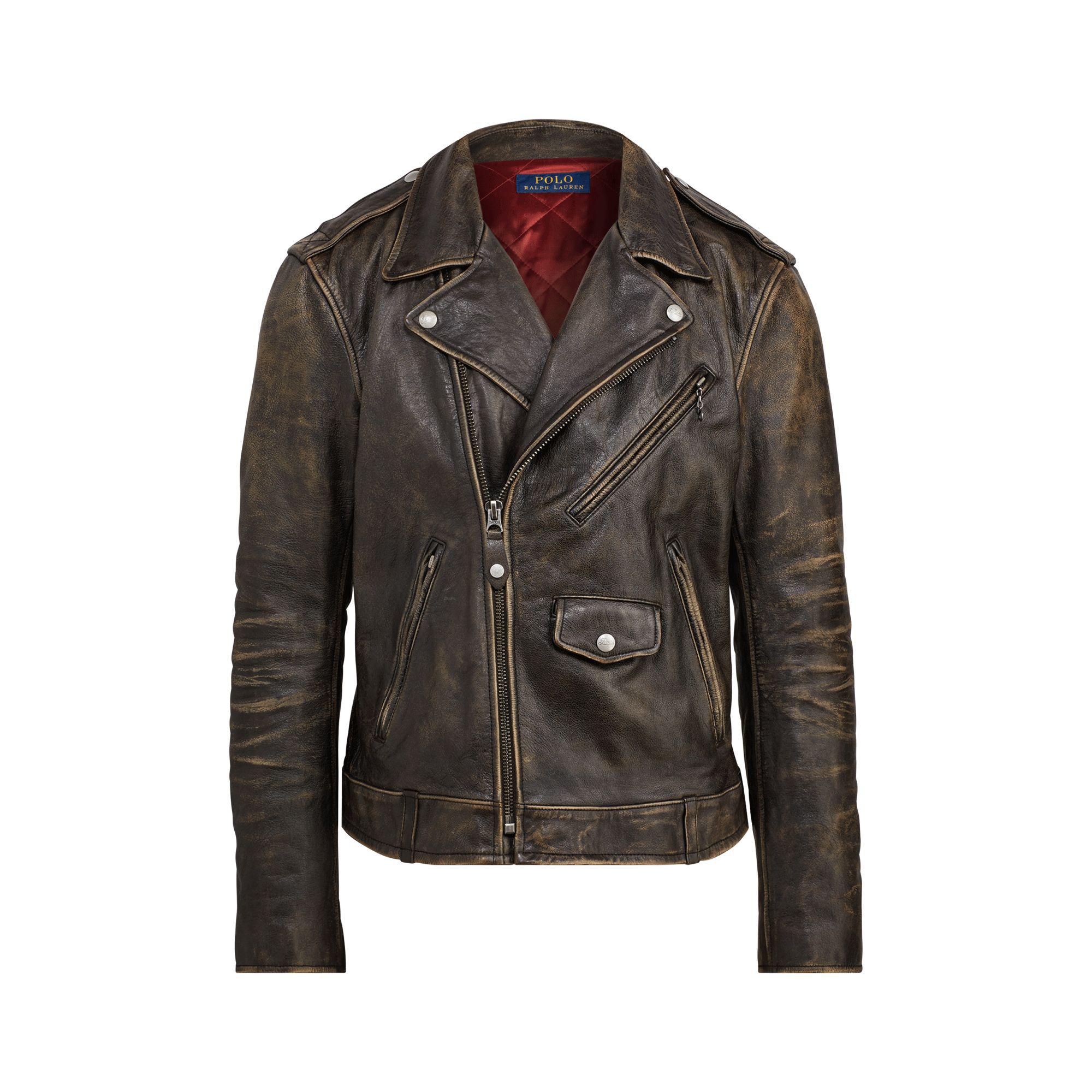 Aprender acerca 88+ imagen polo ralph lauren leather moto jacket ...