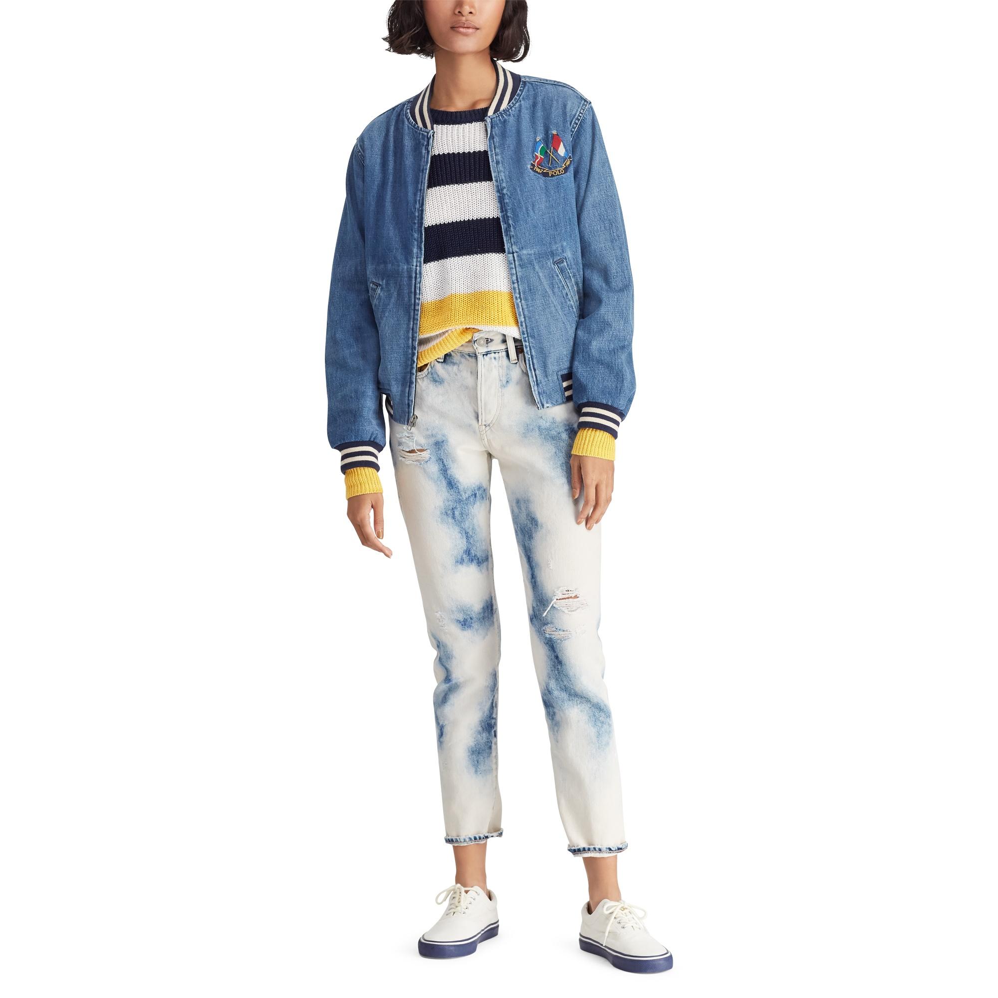 ralph lauren denim bomber jacket