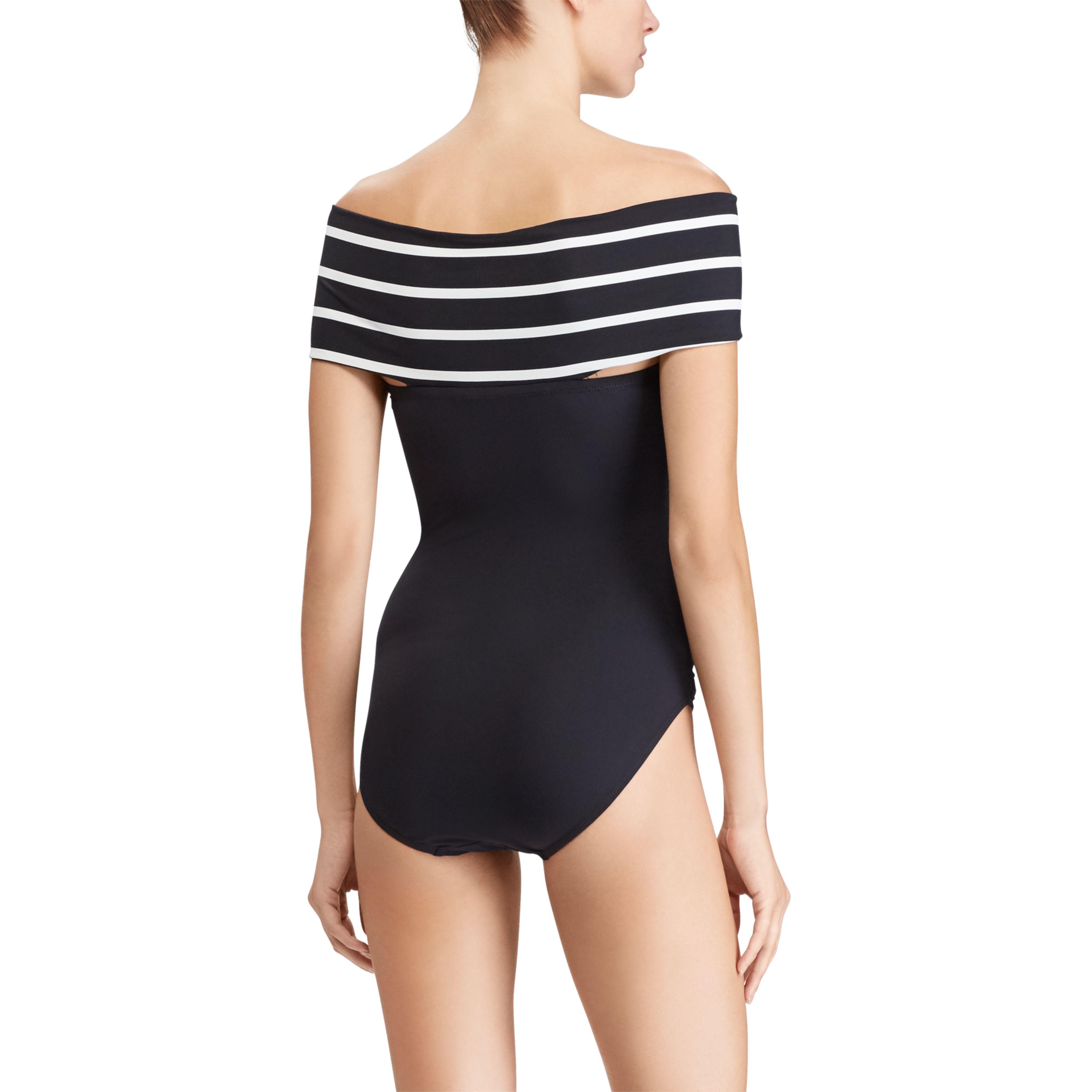 ralph lauren striped swimsuit