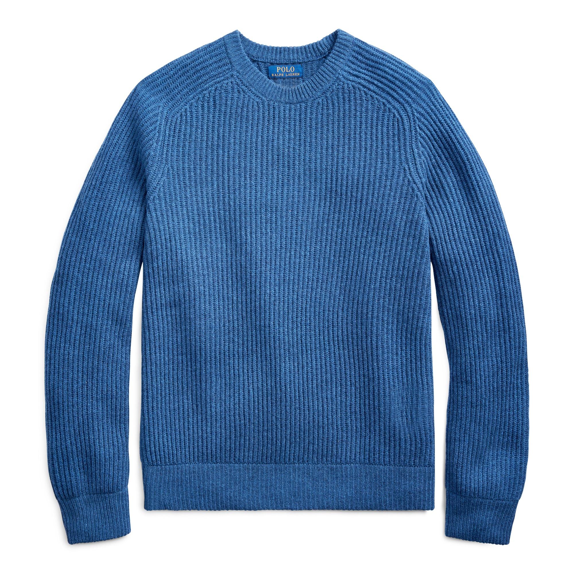 Ralph Lauren Wool Raglan Crewneck Sweater in Blue for Men - Lyst