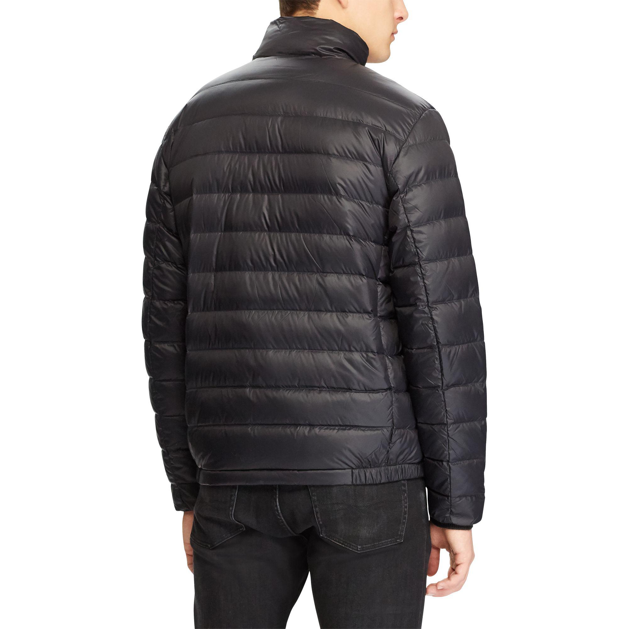 Polo Ralph Lauren Leather Packable Quilted Down Jacket in Black for Men ...