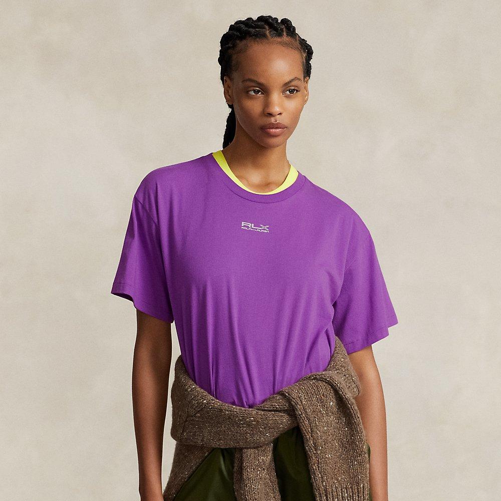 RLX Ralph Lauren Ralph Lauren Cropped Cotton Jersey Tee in Purple | Lyst