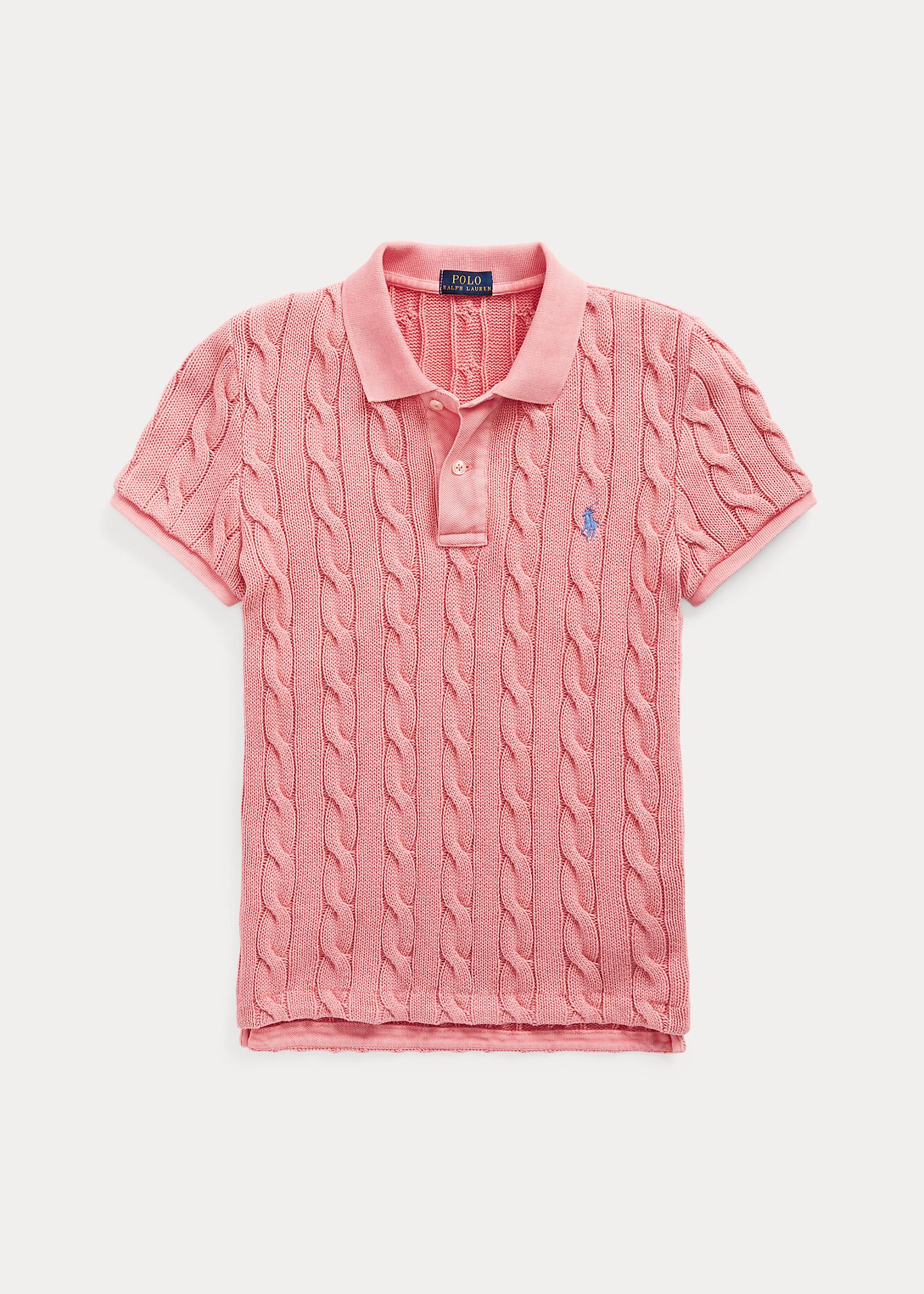 Polo Ralph Lauren Polohemd mit Zopfmuster in Pink | Lyst AT