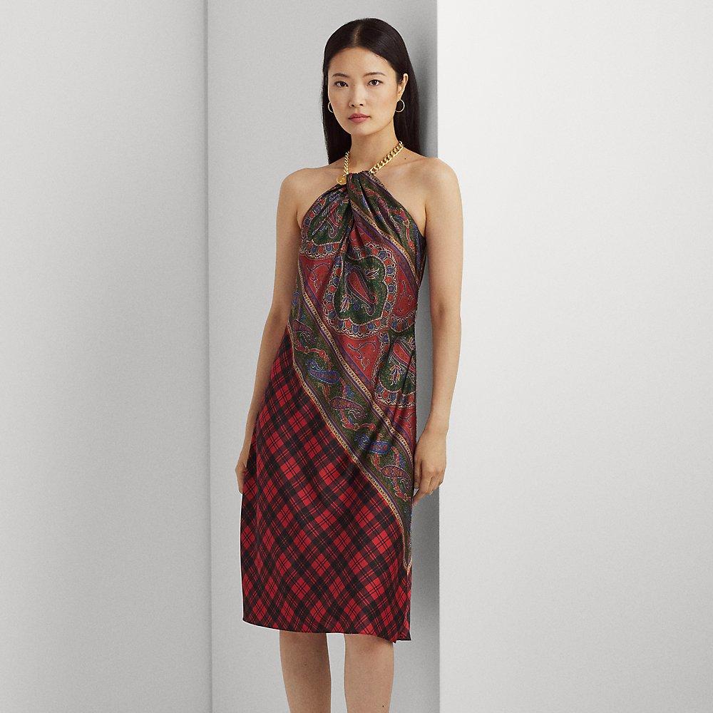 Plaid halter dress cheap