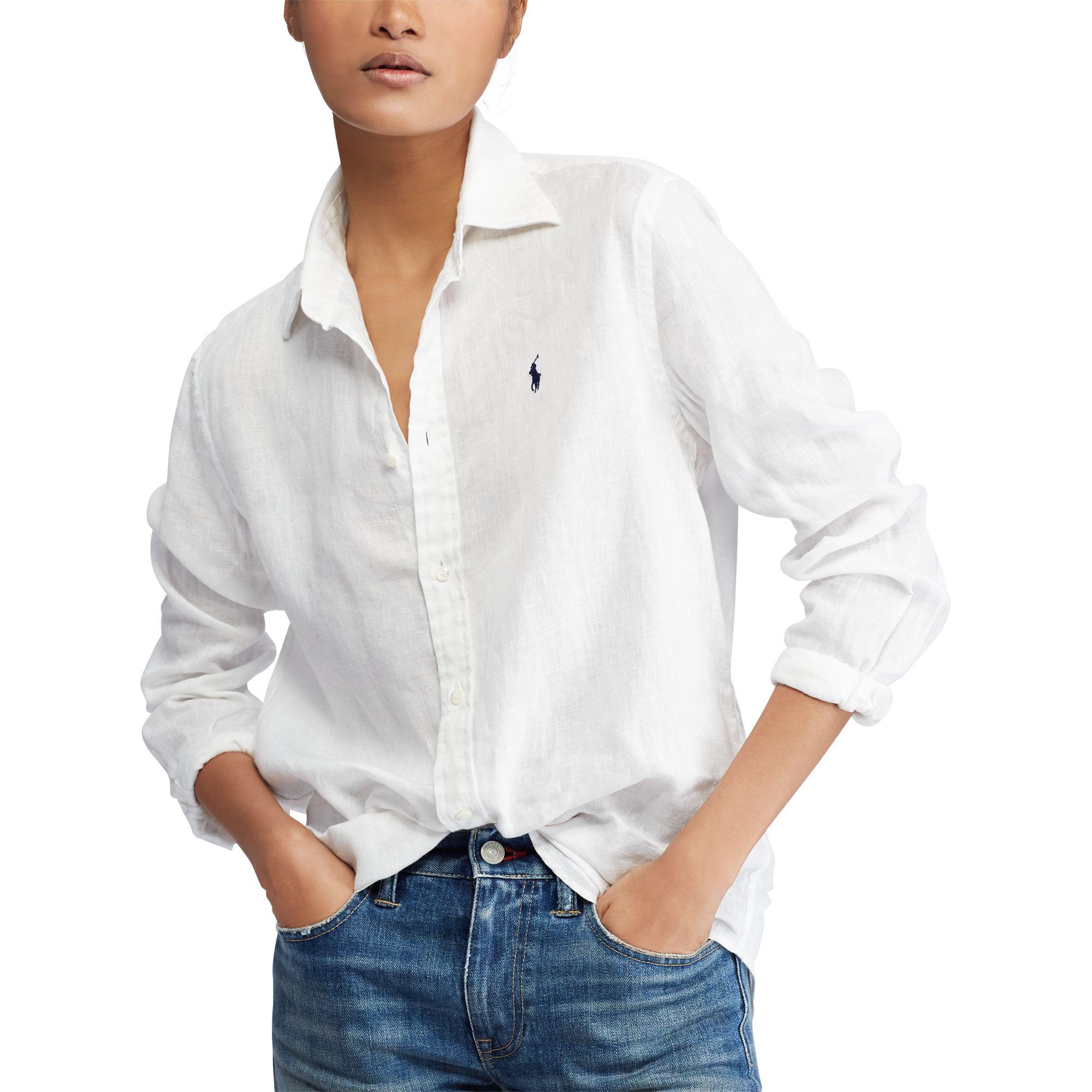 Verenigen zelf Verlating Polo Ralph Lauren Relaxed Fit Linen Shirt in White | Lyst