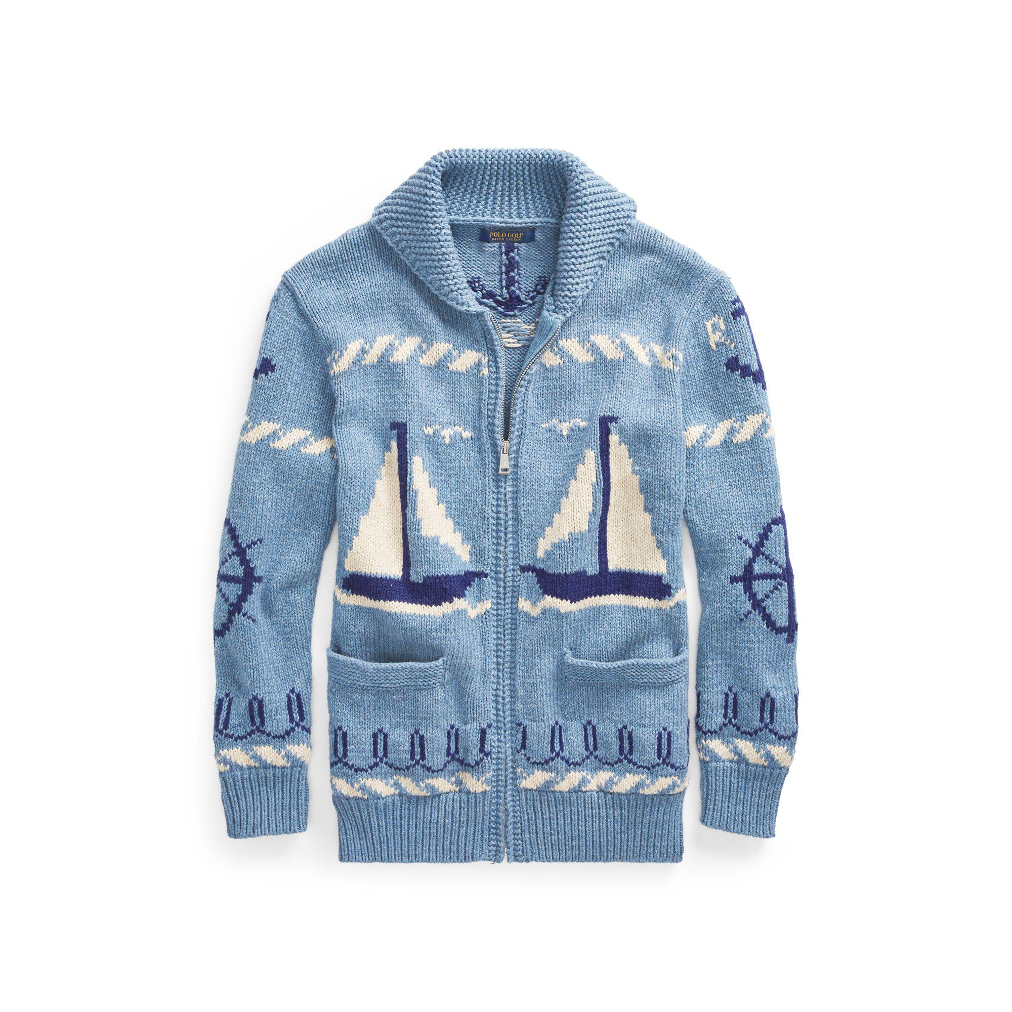 ralph lauren nautical shawl cardigan