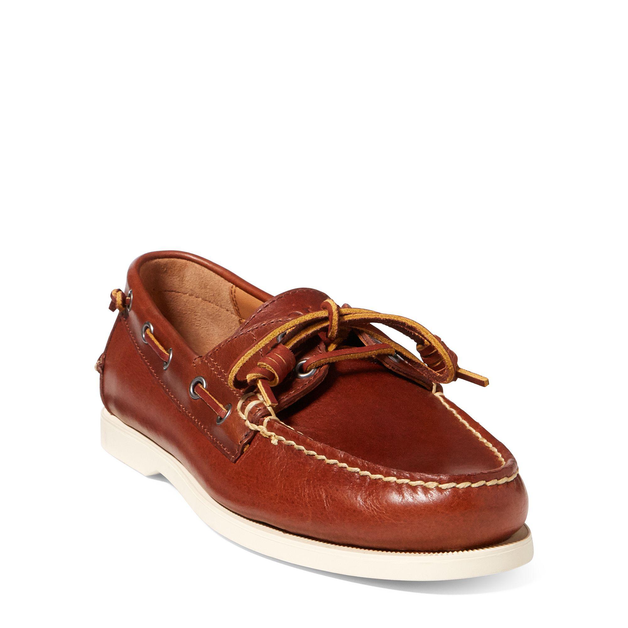 Polo Ralph Lauren Merton Leather Boat Shoe in Brown for Men - Lyst
