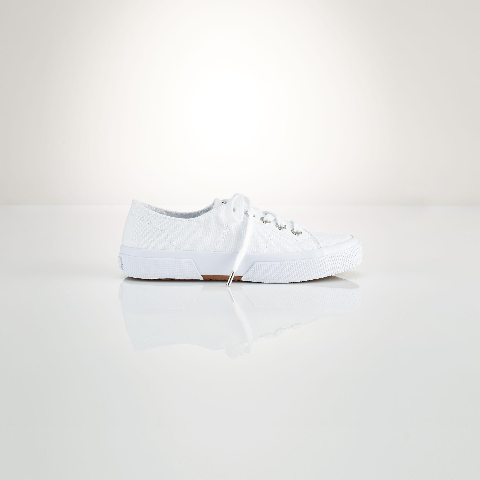 ralph lauren white canvas sneakers