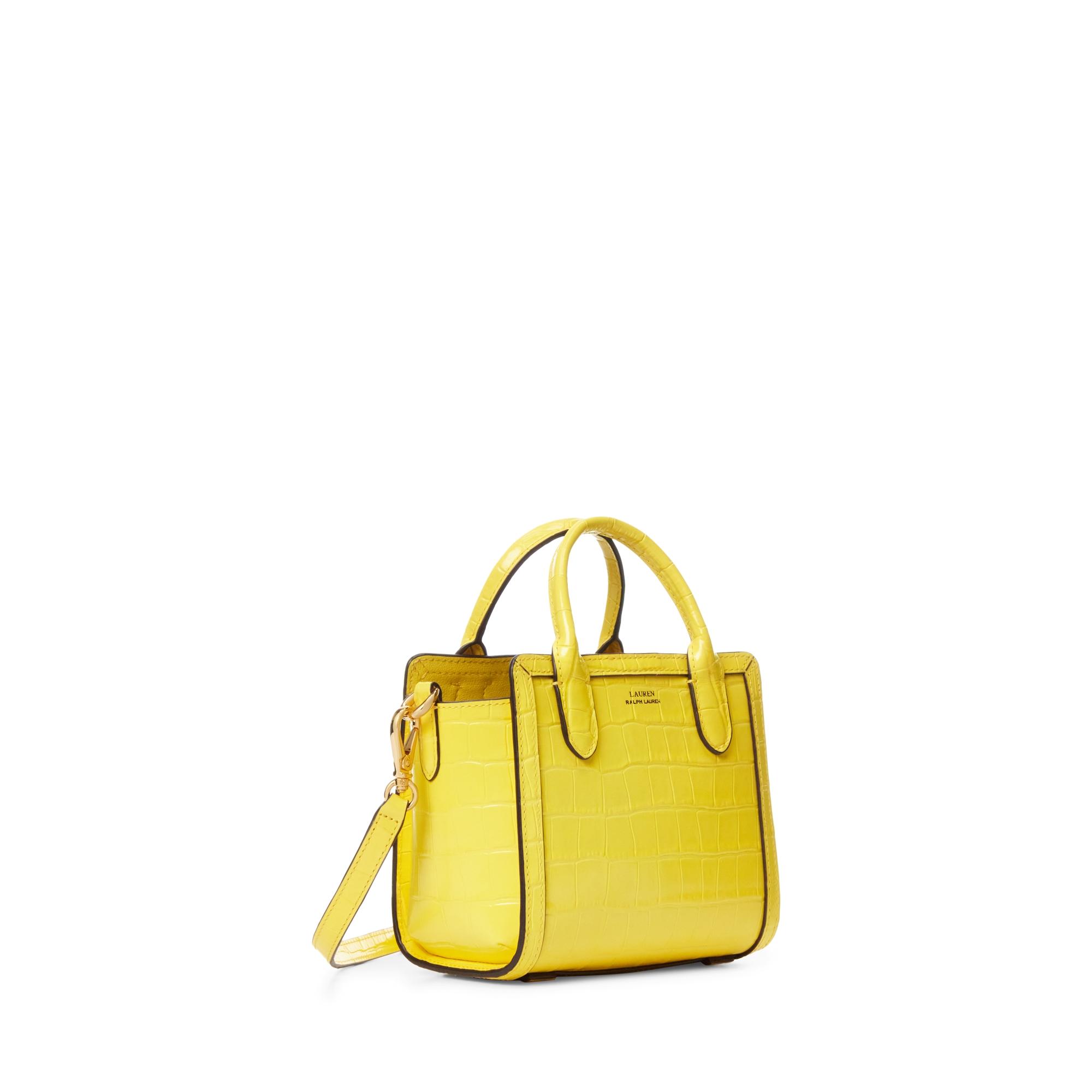 Lauren by Ralph Lauren Ralph Lauren Embossed Leather Small Tyler Tote in  Yellow | Lyst