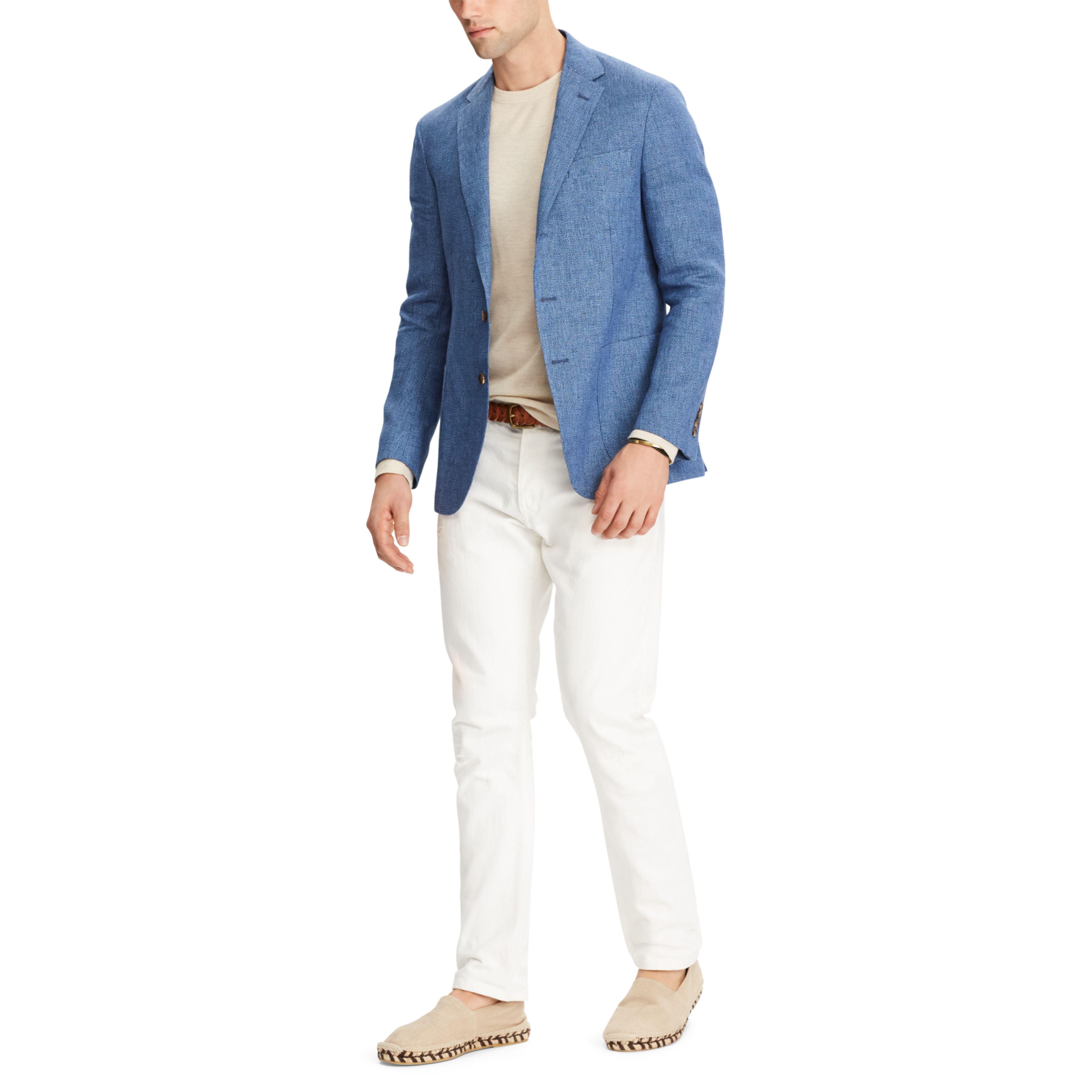Polo Ralph Lauren Morgan Linen Slim Fit Sport Jacket in Light Indigo (Blue) for Men - Lyst