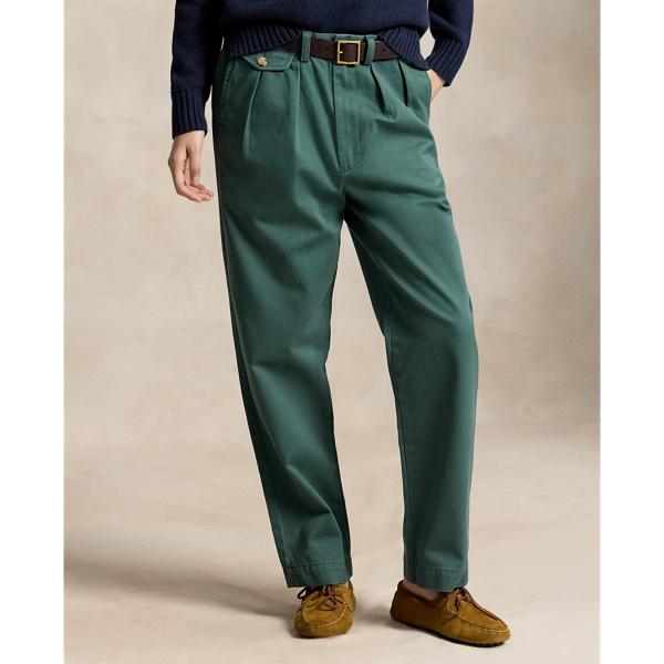 Polo Ralph Lauren Whitman Relaxed Fit Pleated Trouser in Green for