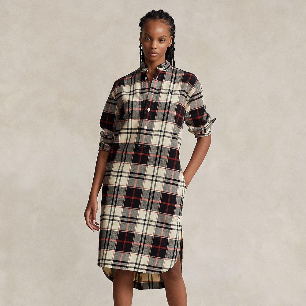 Long sleeve hot sale plaid shirt dress