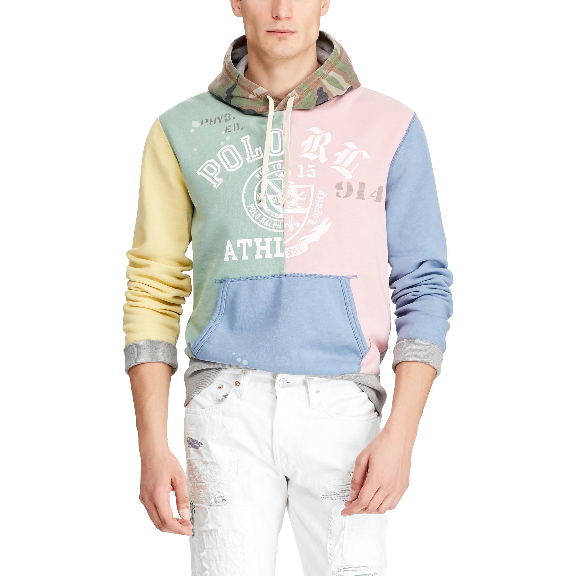 Patchwork polo hoodie online