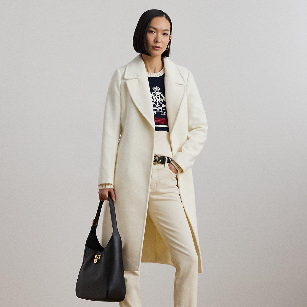 Ralph Lauren Belted Wool blend Wrap Coat in Natural Lyst UK