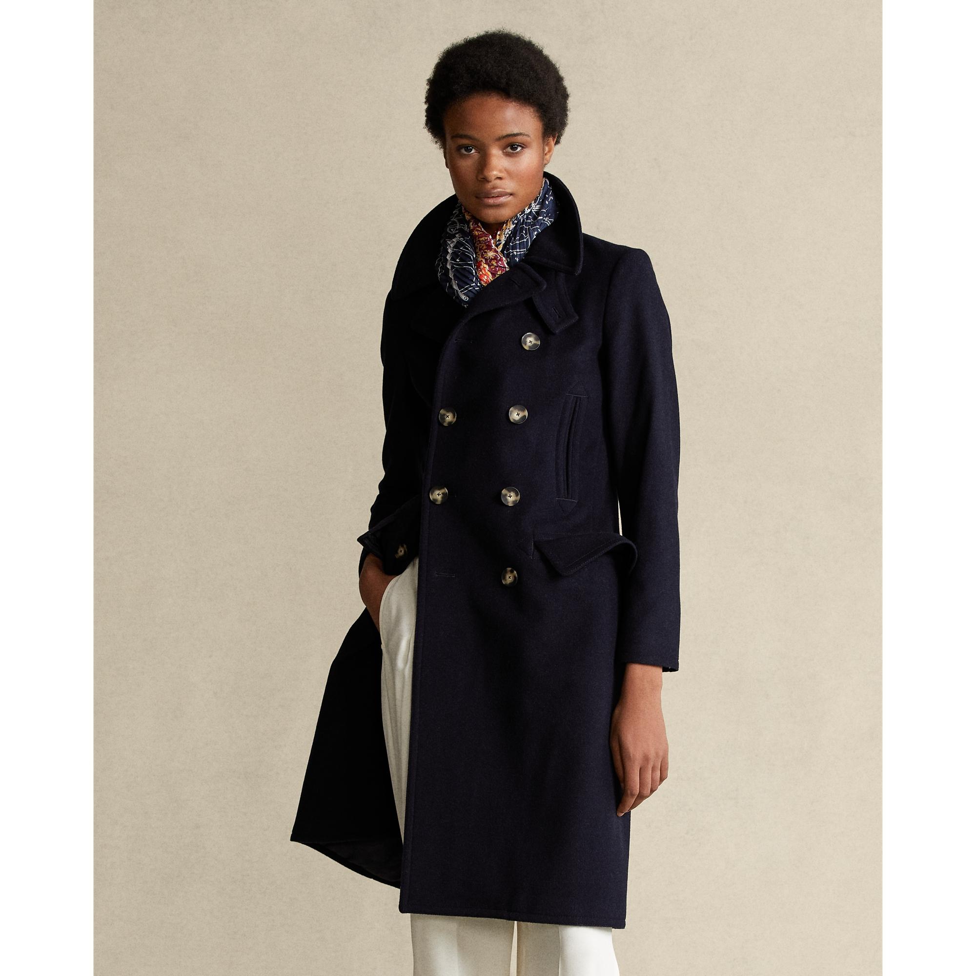 Polo Ralph Lauren Woolcashmere Doublebreasted Coat in Blue Lyst