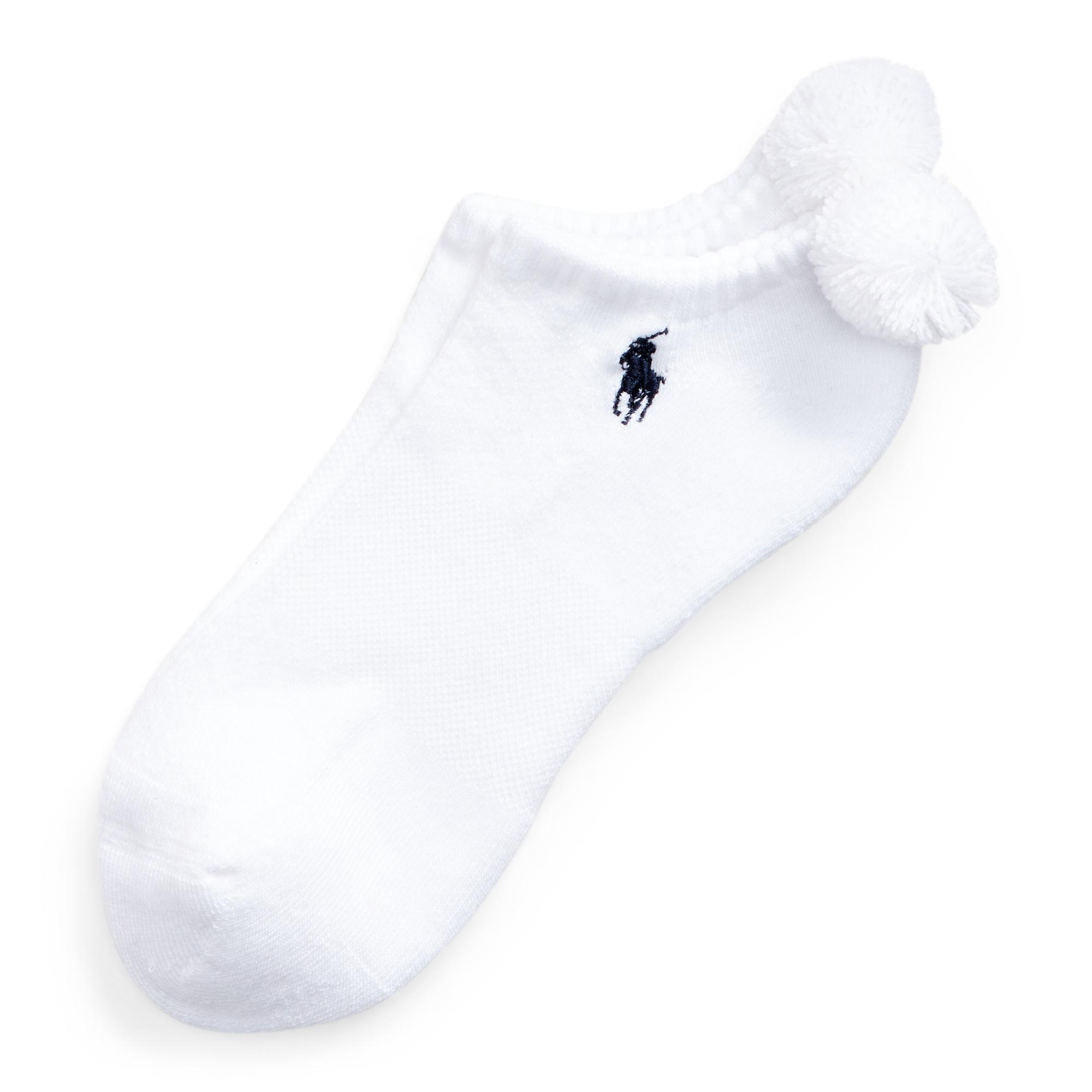 Ralph Lauren Pom-pom Low-cut Golf Sock in White | Lyst