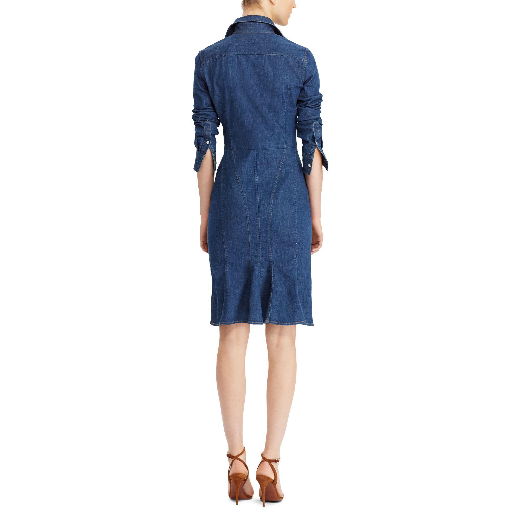 Polo Ralph Lauren Stretch Denim Shirtdress in Blue - Lyst