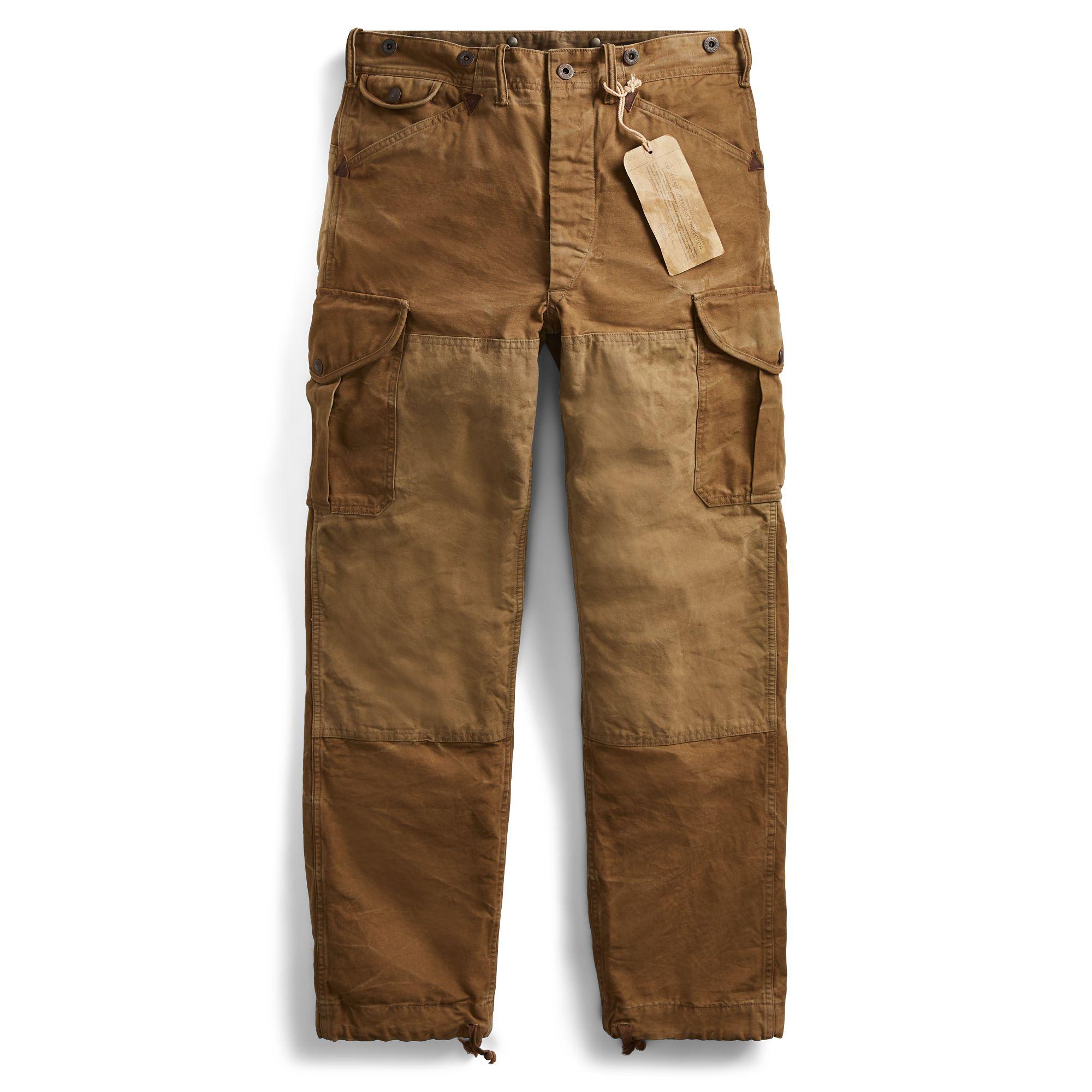 RRL Cotton Canvas Cargo Trouser in Brown for Men | Lyst
