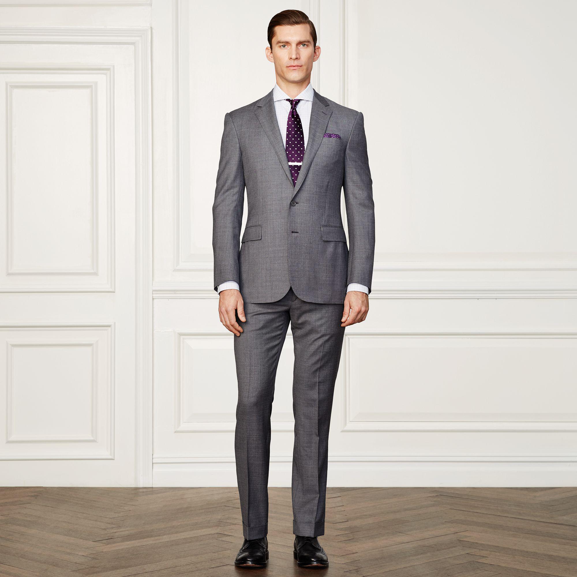 Ralph Lauren Purple Label Wool Sharkskin Suit in Gray for Men   Lyst