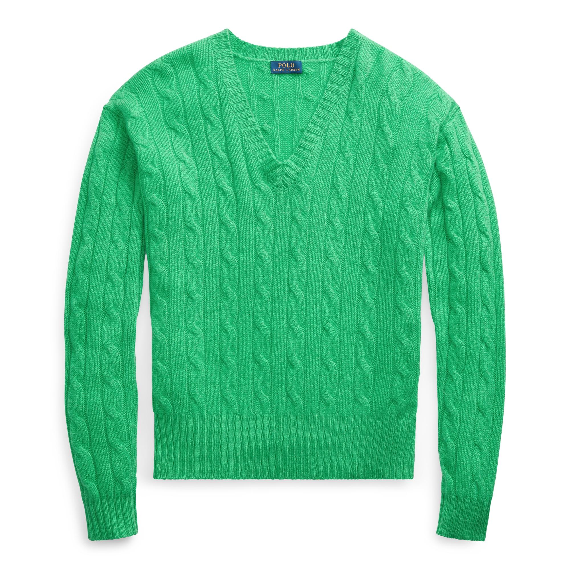 Ralph Lauren Cable-knit Cashmere Sweater in Green - Lyst