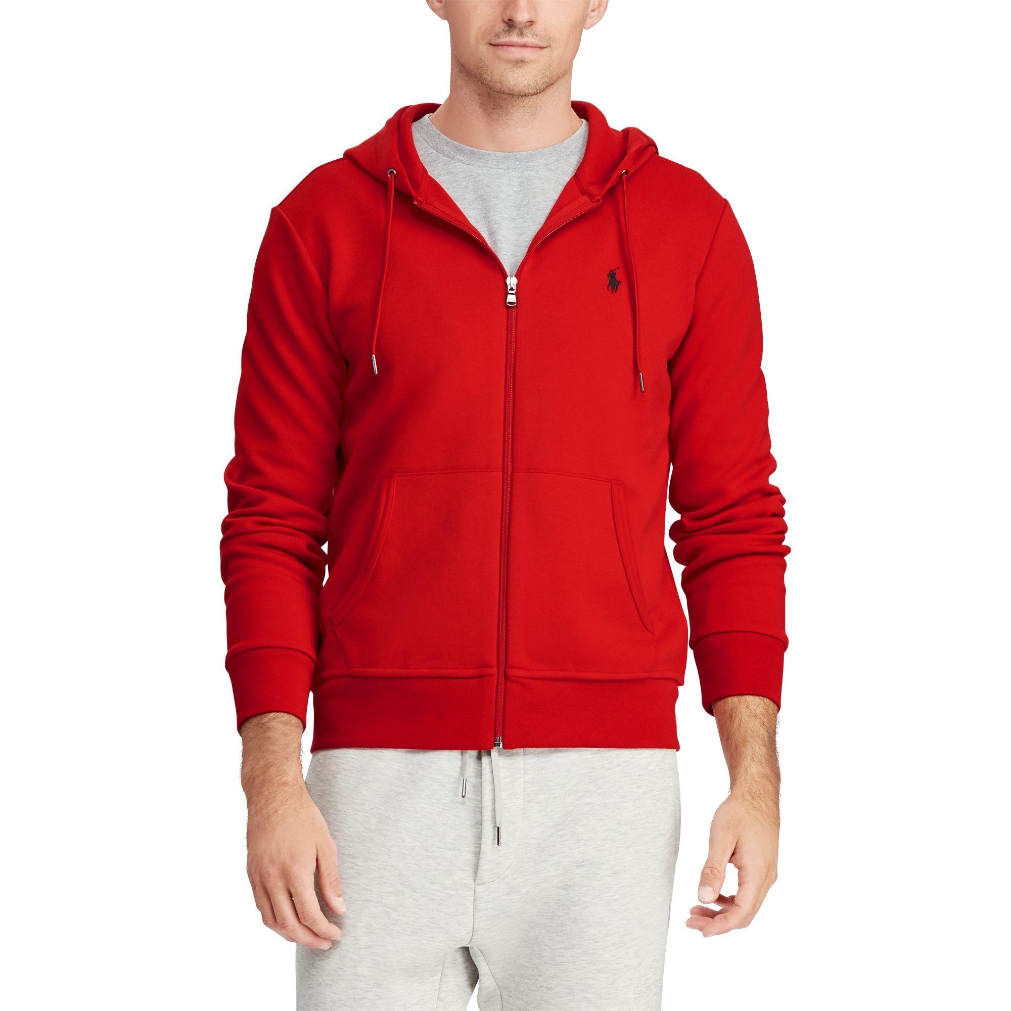 Polo Ralph Lauren Double-knit Full-zip Hoodie in Red for Men | Lyst