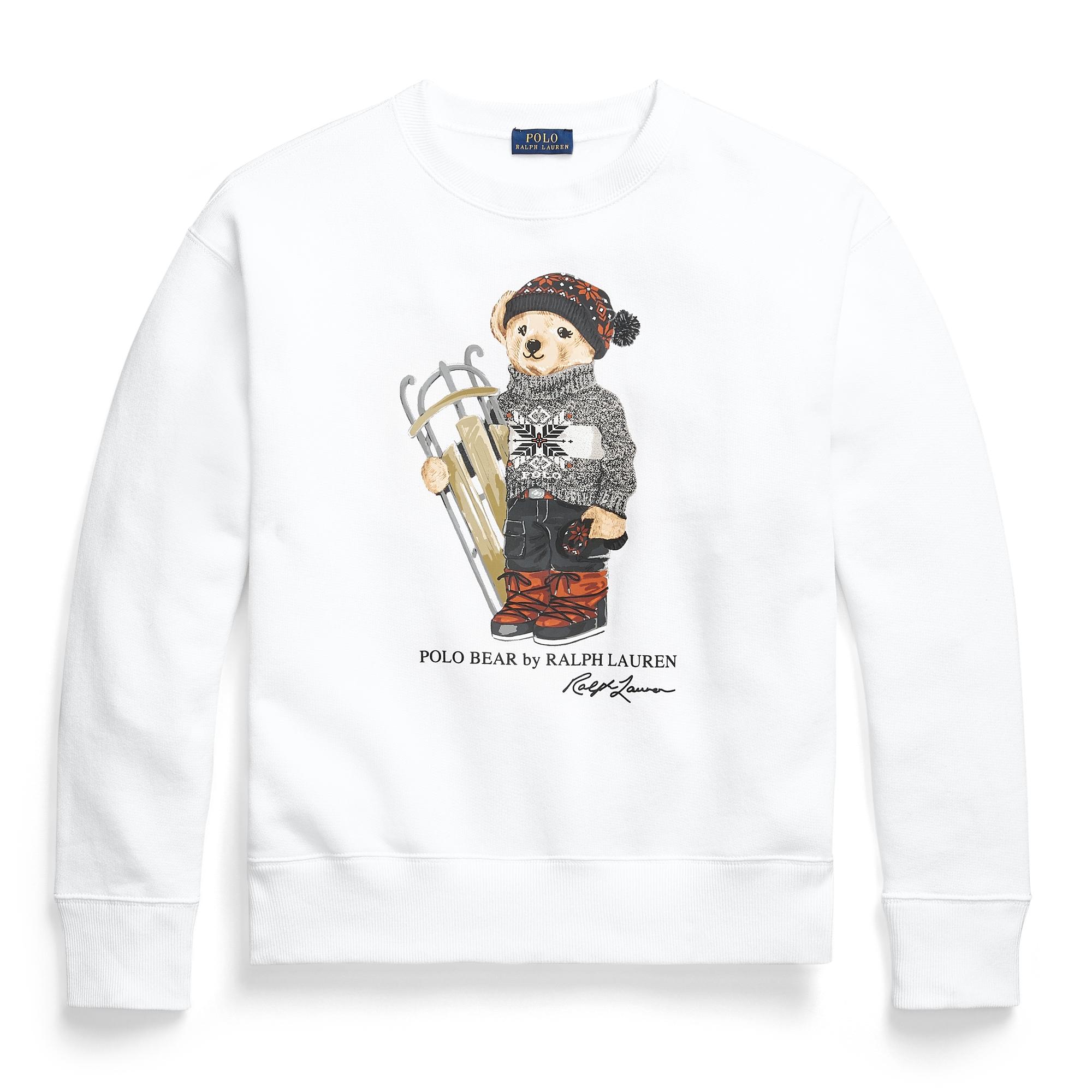 white polo bear moletom com capuz