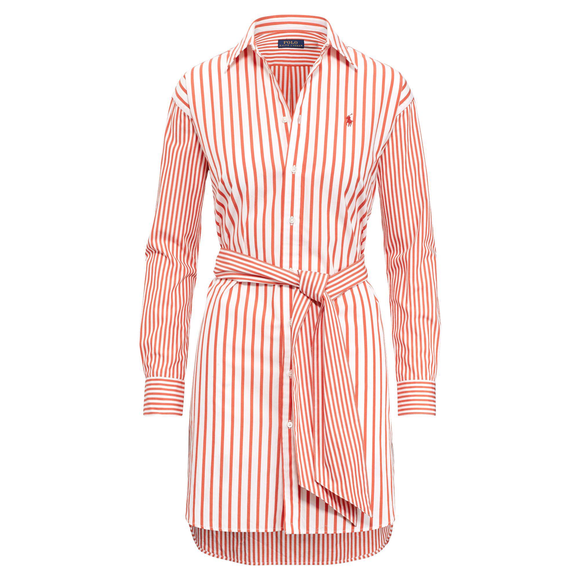 ralph lauren striped cotton shirtdress