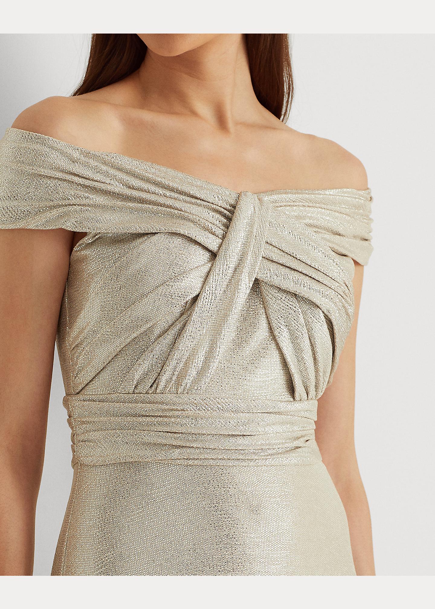 Ralph Lauren Metallic One Shoulder Gown | Bloomingdale's