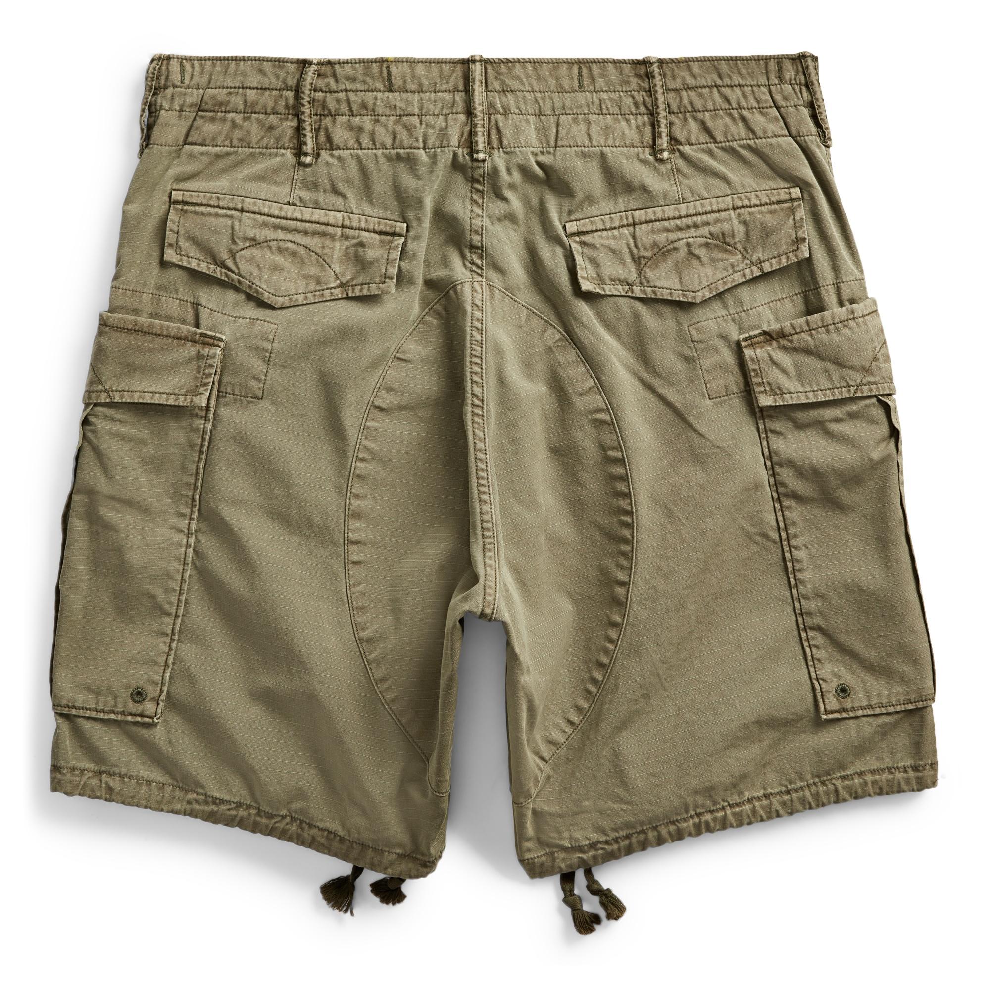 RRL Cotton Ripstop Cargo Short in Olive 