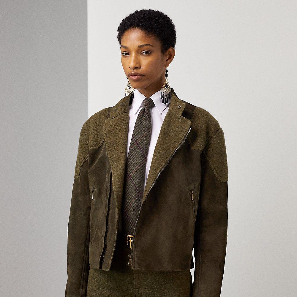 Ralph Lauren Almeida Lamb-suede Jacket in Brown | Lyst