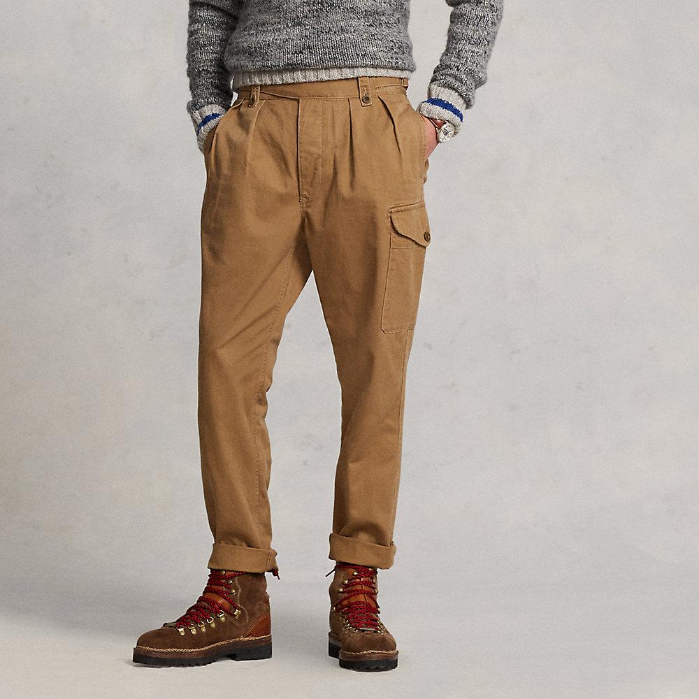 Ralph Lauren Pleated Baggy Fit Chino Cargo Pant in Brown for Men | Lyst