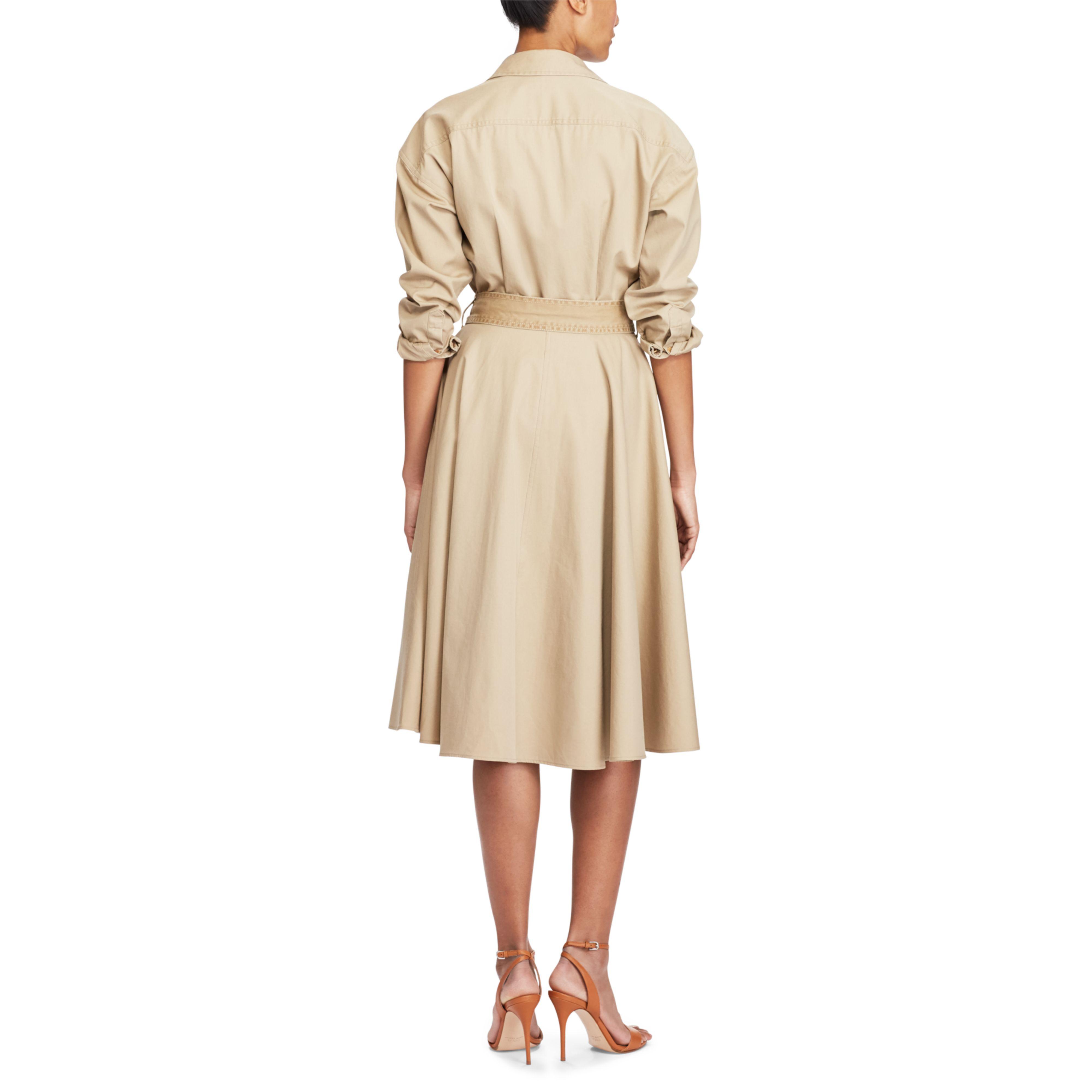 Polo Ralph Lauren Cotton Chino Shirtdress in Natural | Lyst
