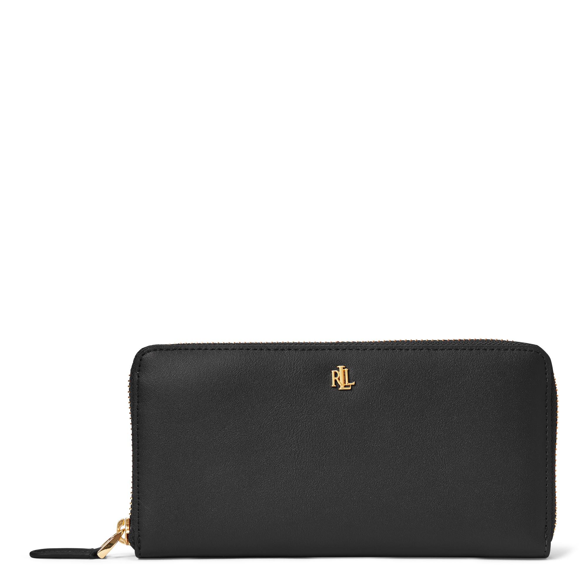 ralph lauren leather continental zip wallet