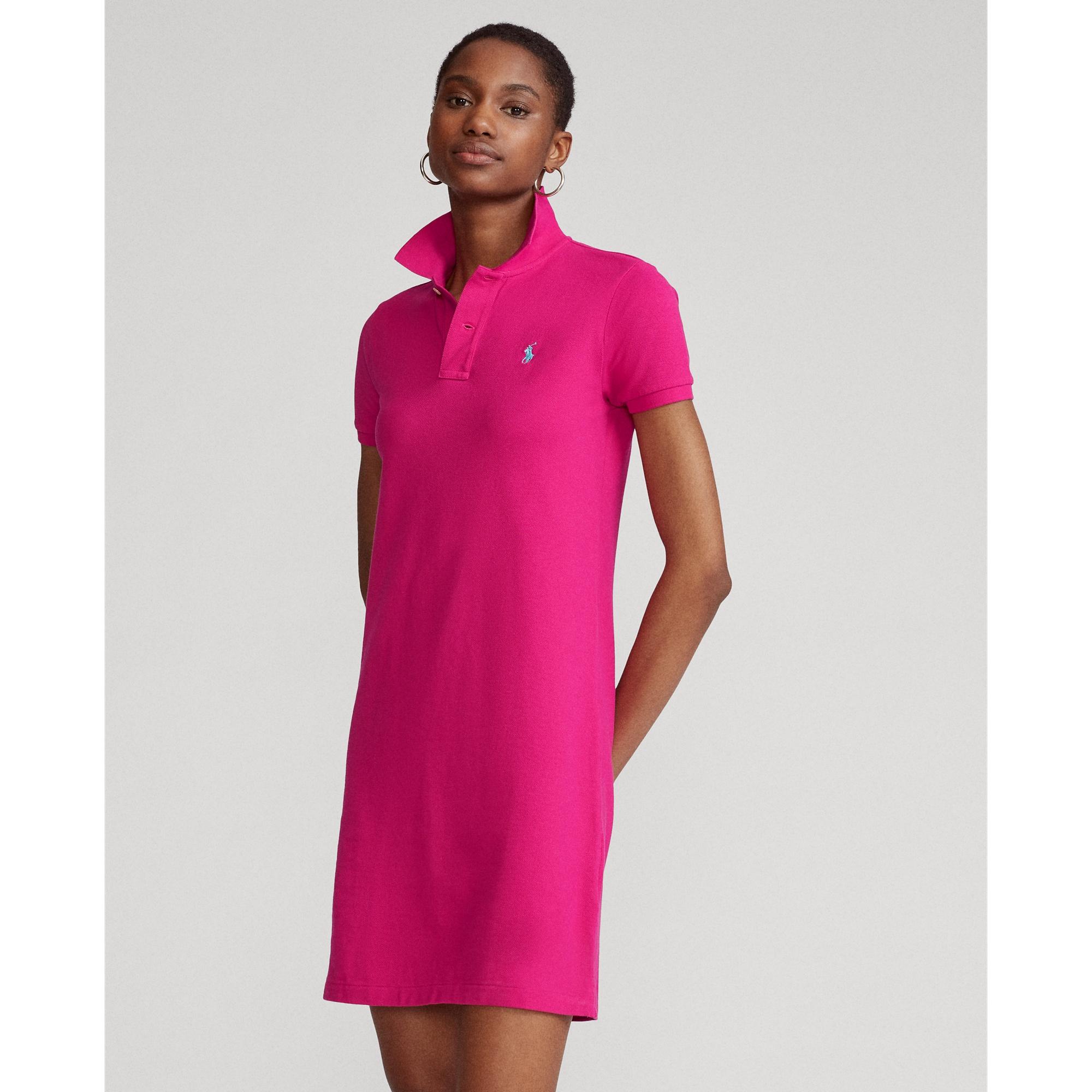 Ralph Lauren Cotton Mesh Polo Dress In Aruba Pink - Size S - Lyst