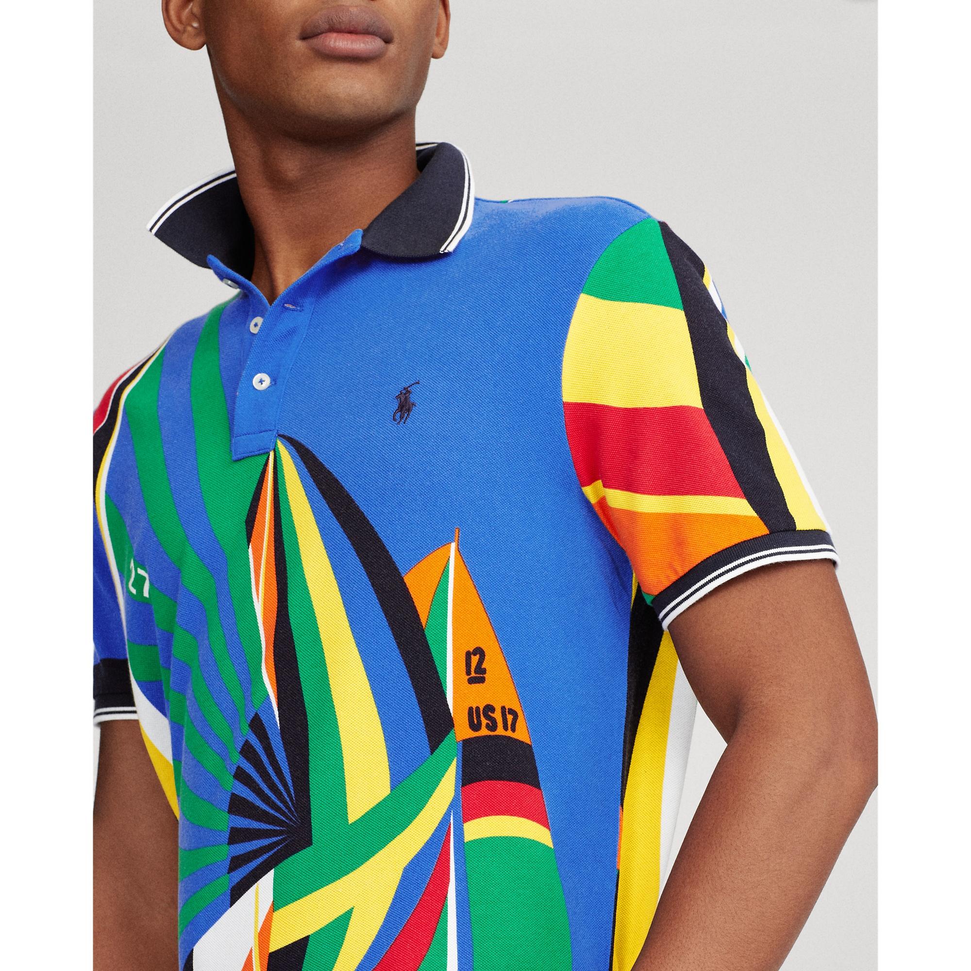 classic fit sailboat mesh polo