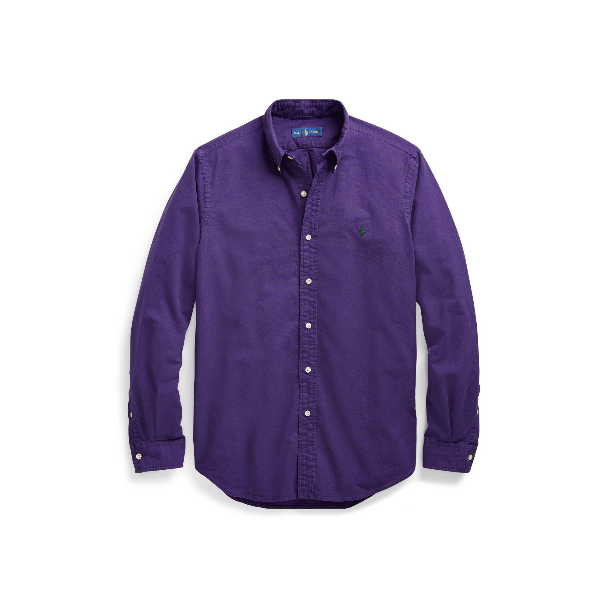 Polo Ralph Lauren Classic Fit Oxford Shirt in Purple for Men | Lyst