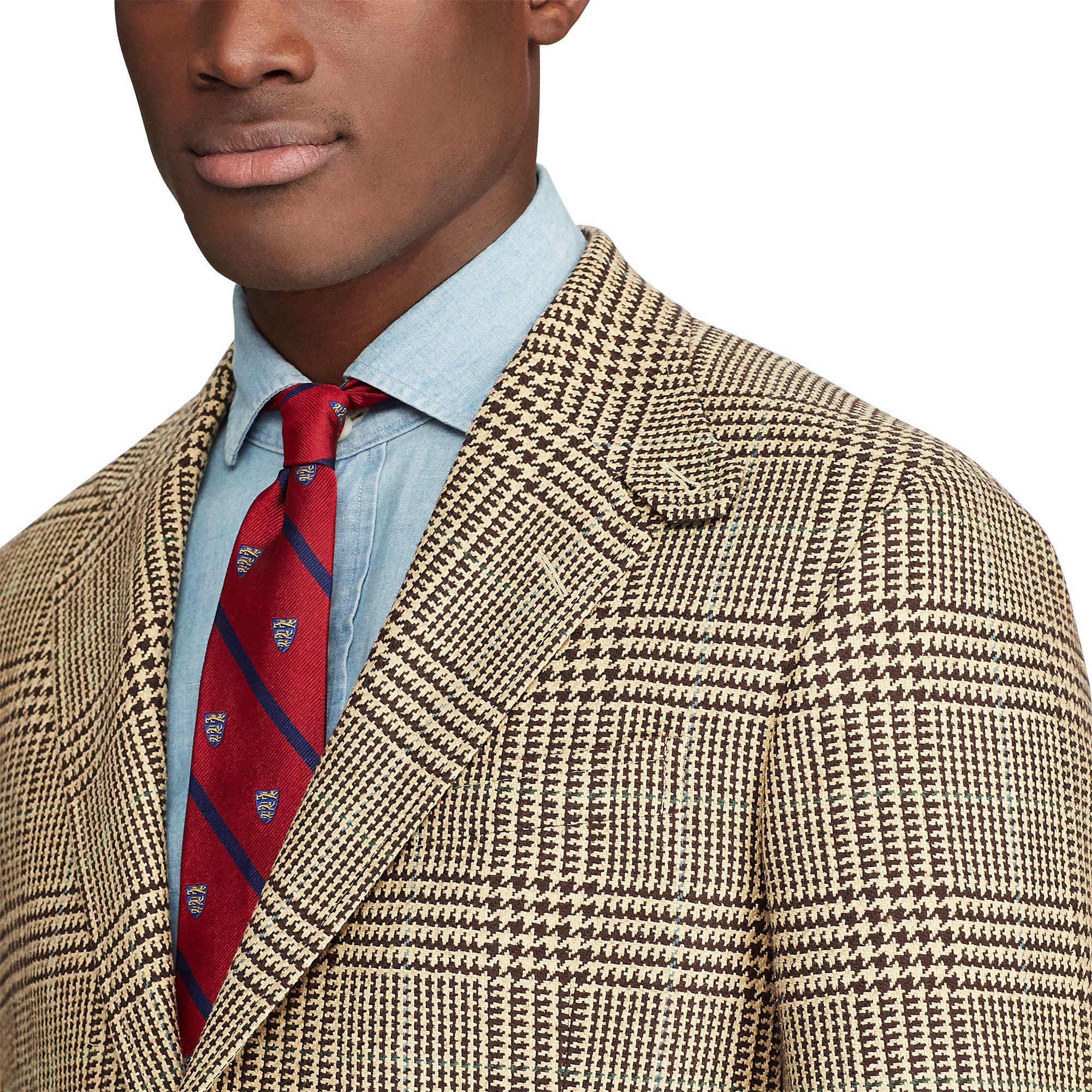 Polo Ralph Lauren The Rl67 Glen Plaid Jacket in Brown for Men | Lyst