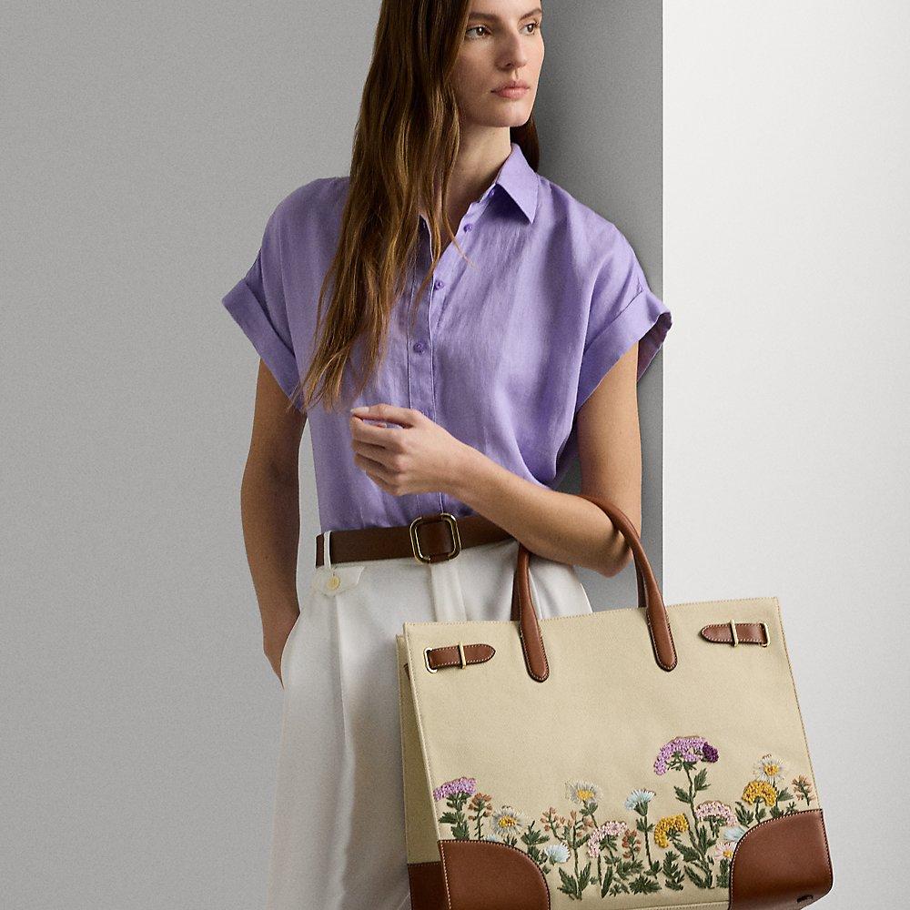 Ralph Lauren Ralph Lauren Embroidered Canvas Large Devyn