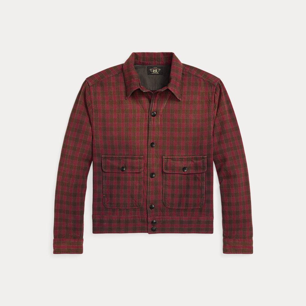 RRL Checked Woven Shirt Jacket in Red for Men | Lyst UK