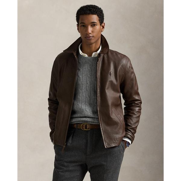 Mens ralph lauren leather jacket sale