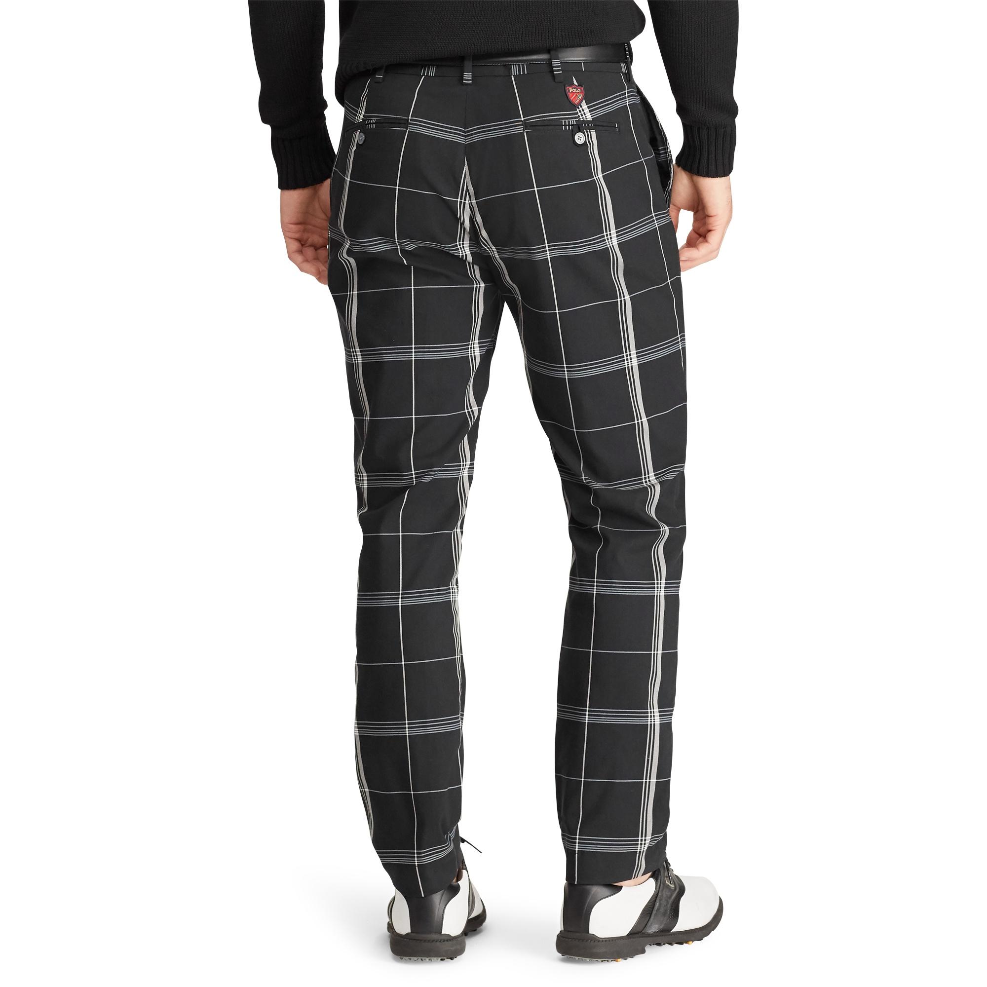 Ralph Lauren Tailored Fit Plaid Golf Pant in Black for Men | Lyst