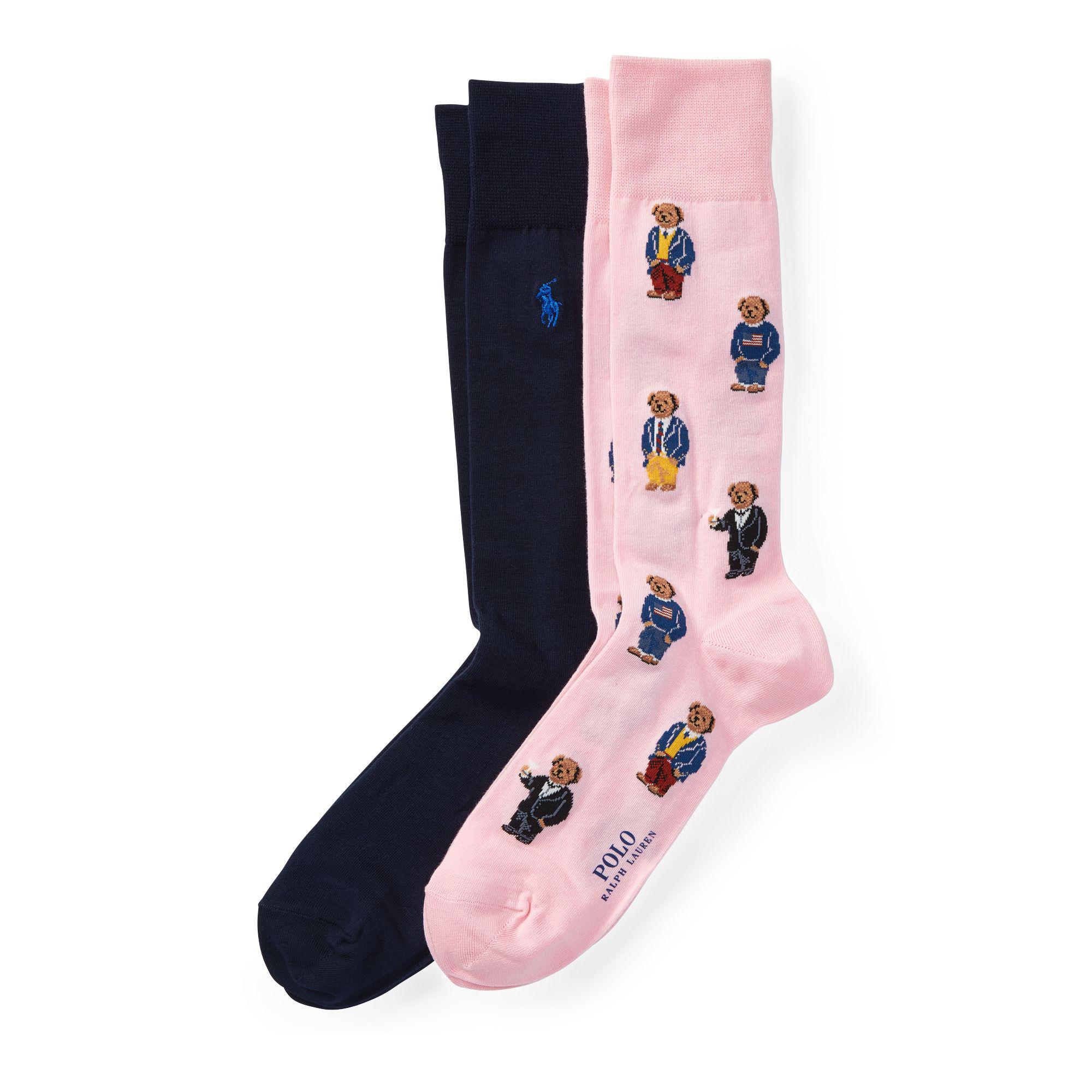 Polo Ralph Lauren Polo Bear Trouser Socks in Pink for Men | Lyst