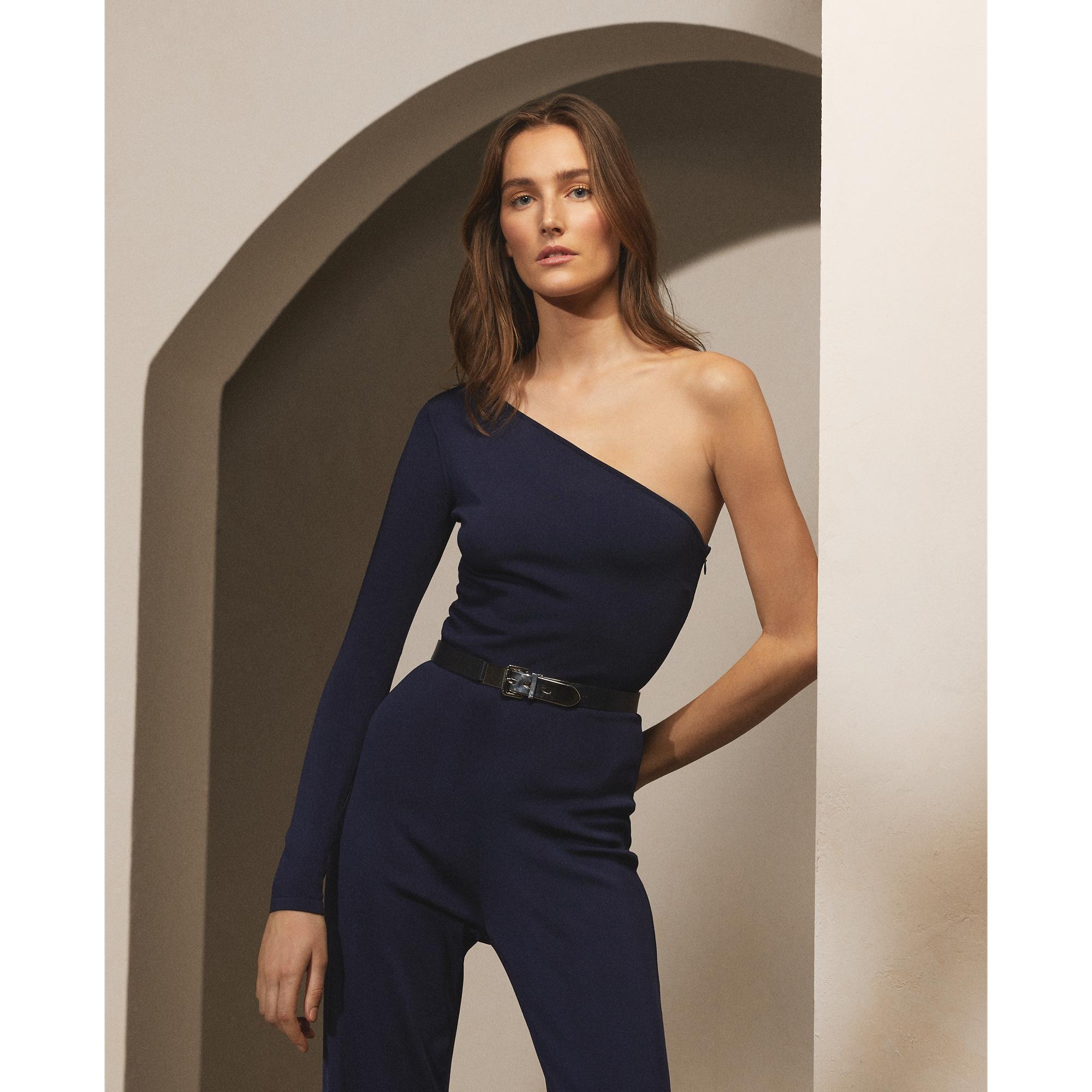 Lauren Ralph Lauren Printed Jersey One-Shoulder Jumpsuit - Macy's