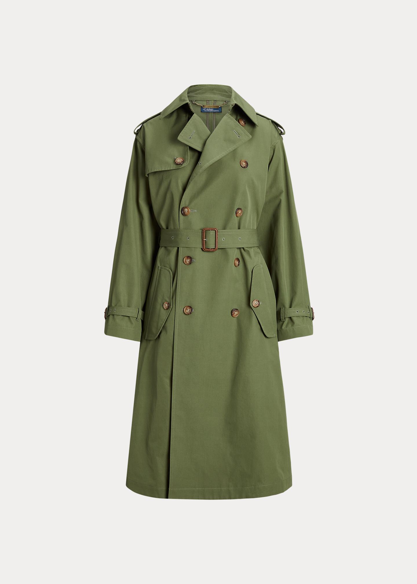 Polo Ralph Lauren Poplin Trench Coat in Green | Lyst UK